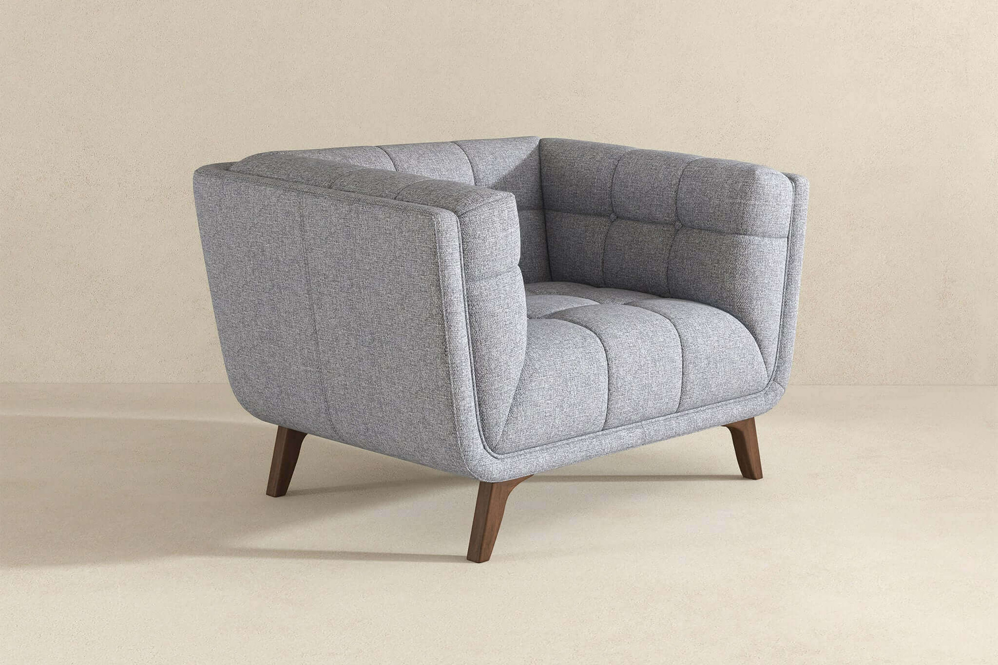 Ashcroft™ Addison Mid-Century Modern Fabric Lounge Chair - Light Gray