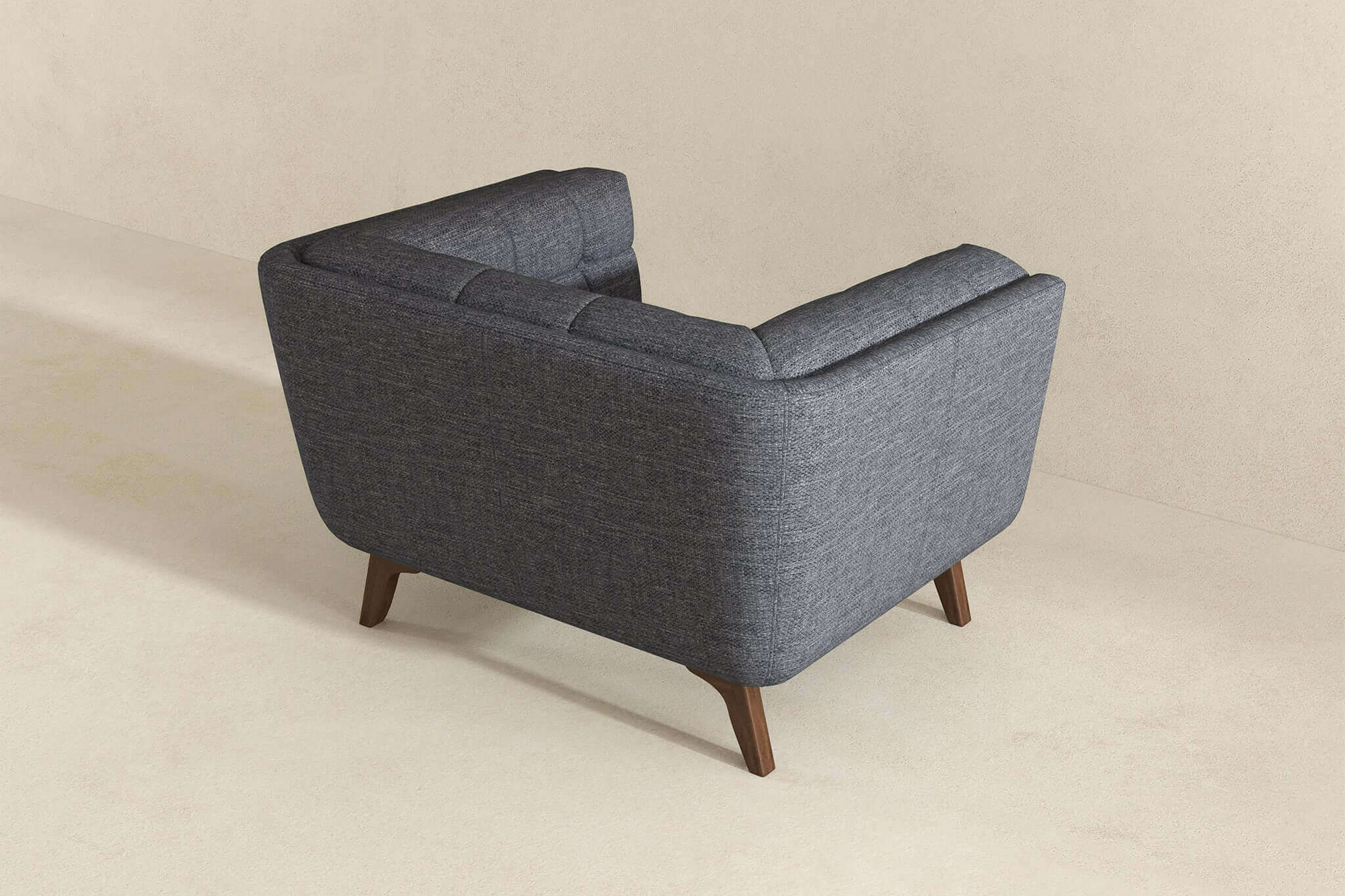 Ashcroft™ Addison Mid-Century Modern Linen Lounge Chair - Seaside Gray