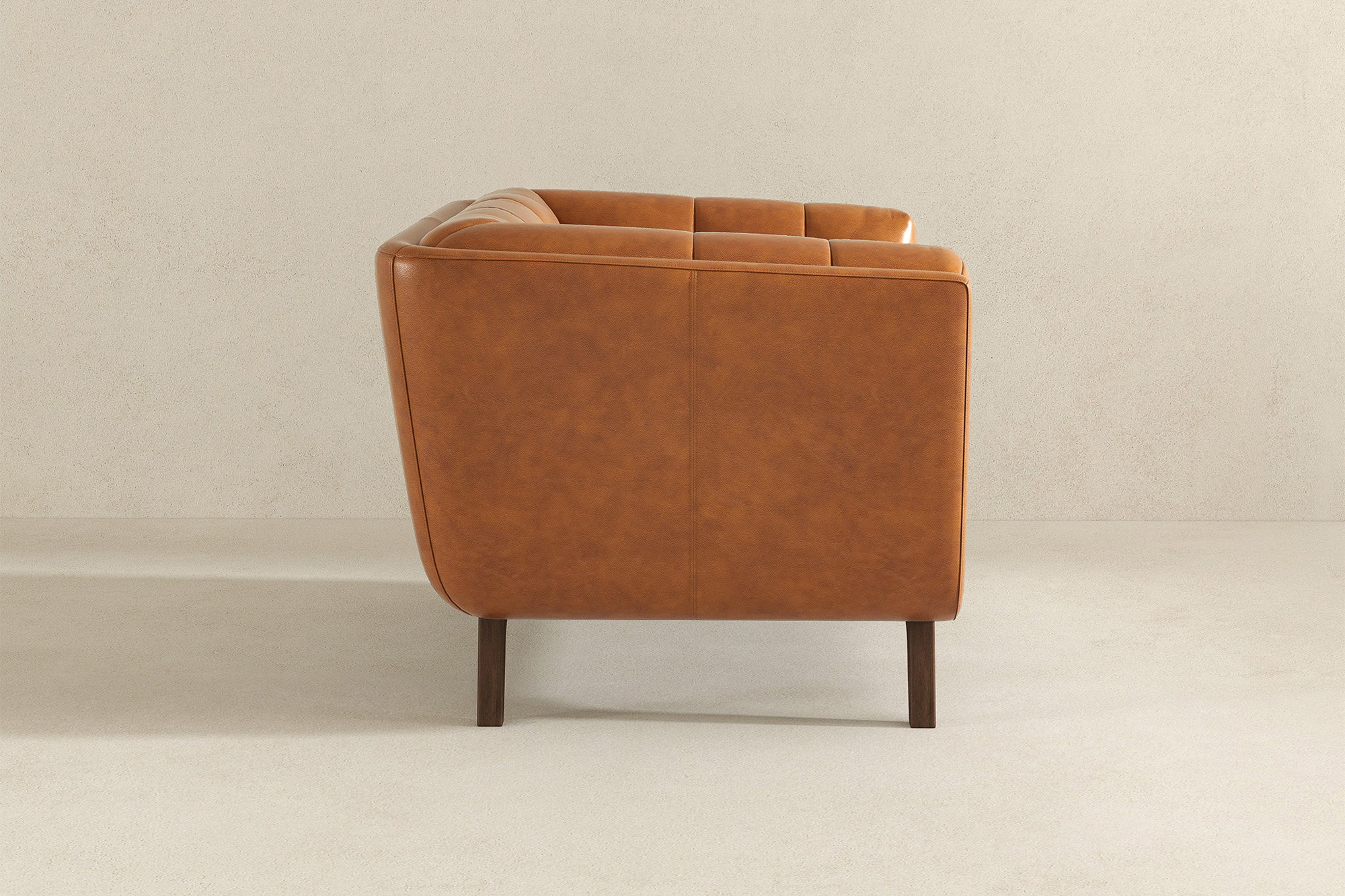 Ashcroft™ Addison Mid-Century Modern Leather Lounge Chair - Cognac