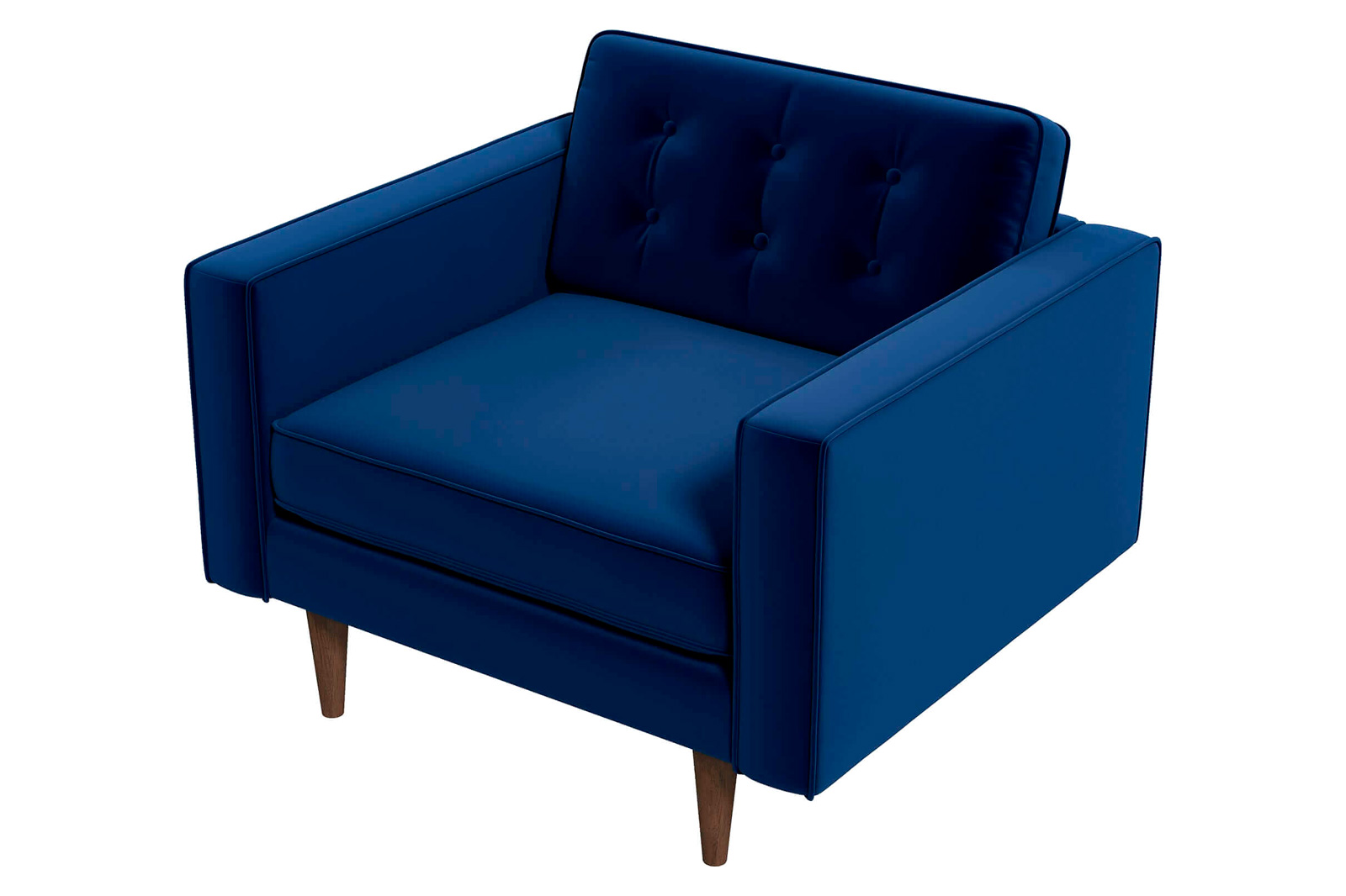 Ashcroft™ Casey Velvet Lounge Chair - Blue