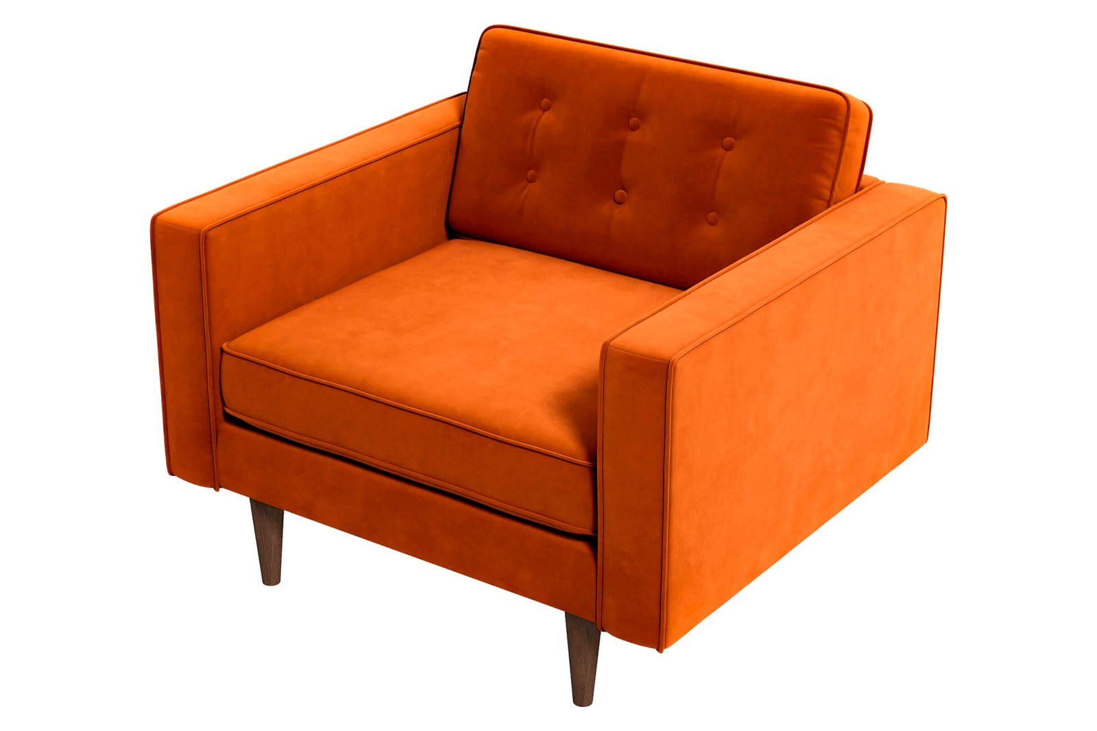 Ashcroft™ Casey Velvet Lounge Chair - Burnt Orange