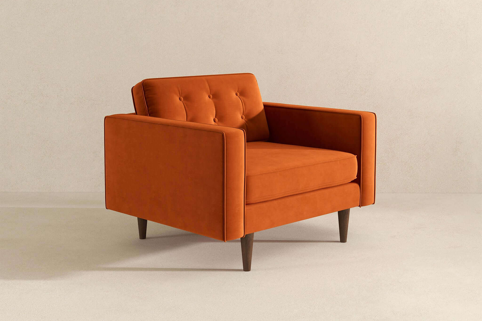 Ashcroft™ Casey Velvet Lounge Chair - Burnt Orange