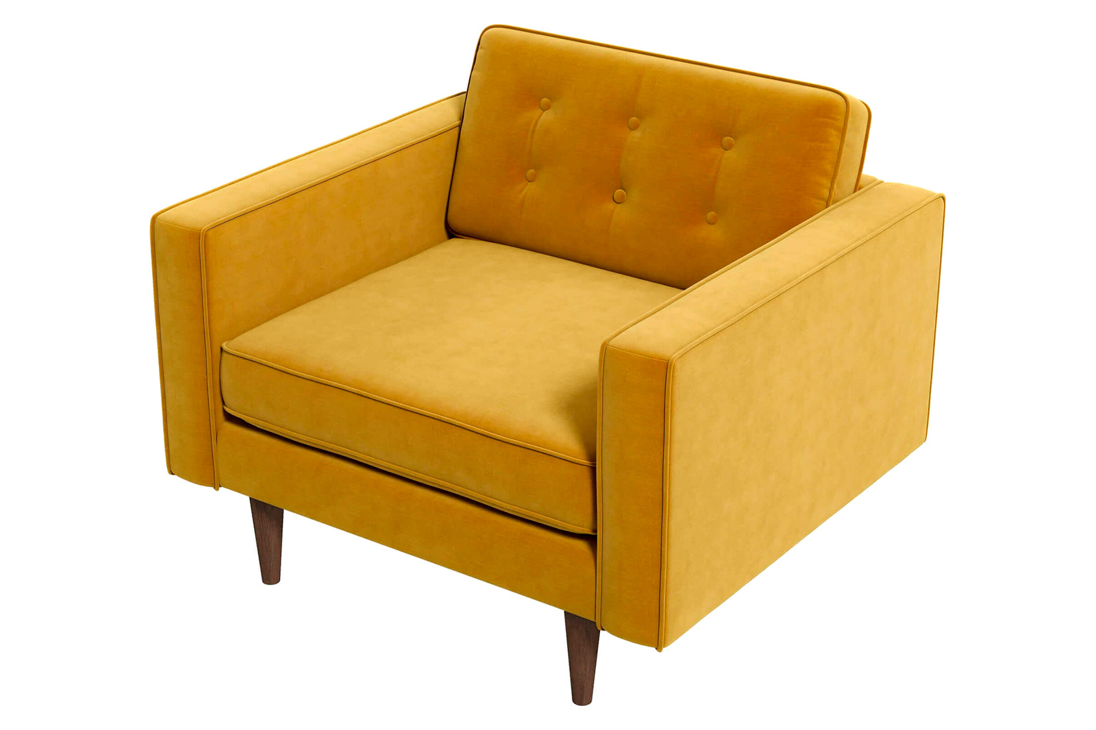 Ashcroft™ Casey Velvet Lounge Chair - Gold