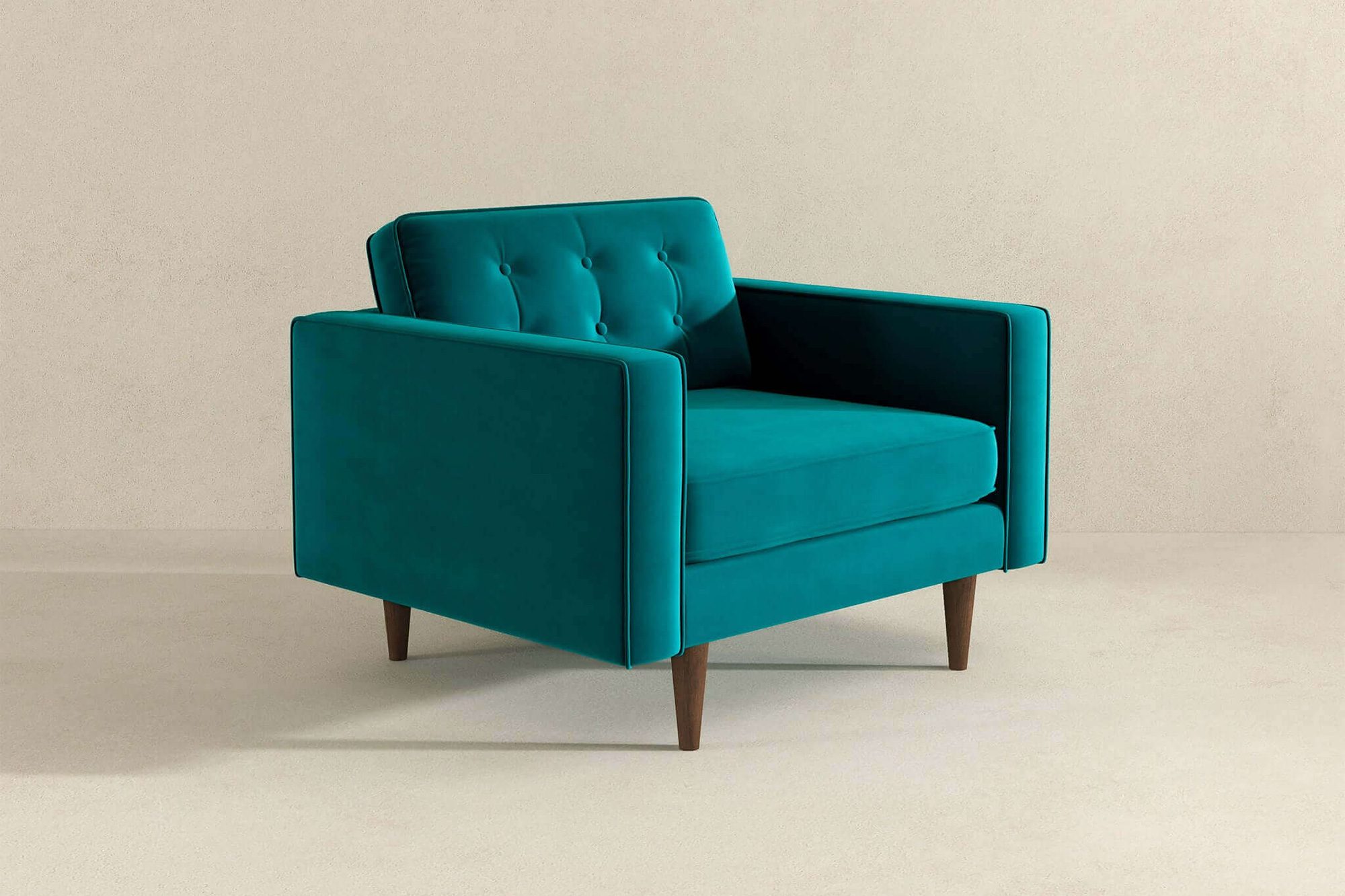 Ashcroft™ Casey Velvet Lounge Chair - Teal