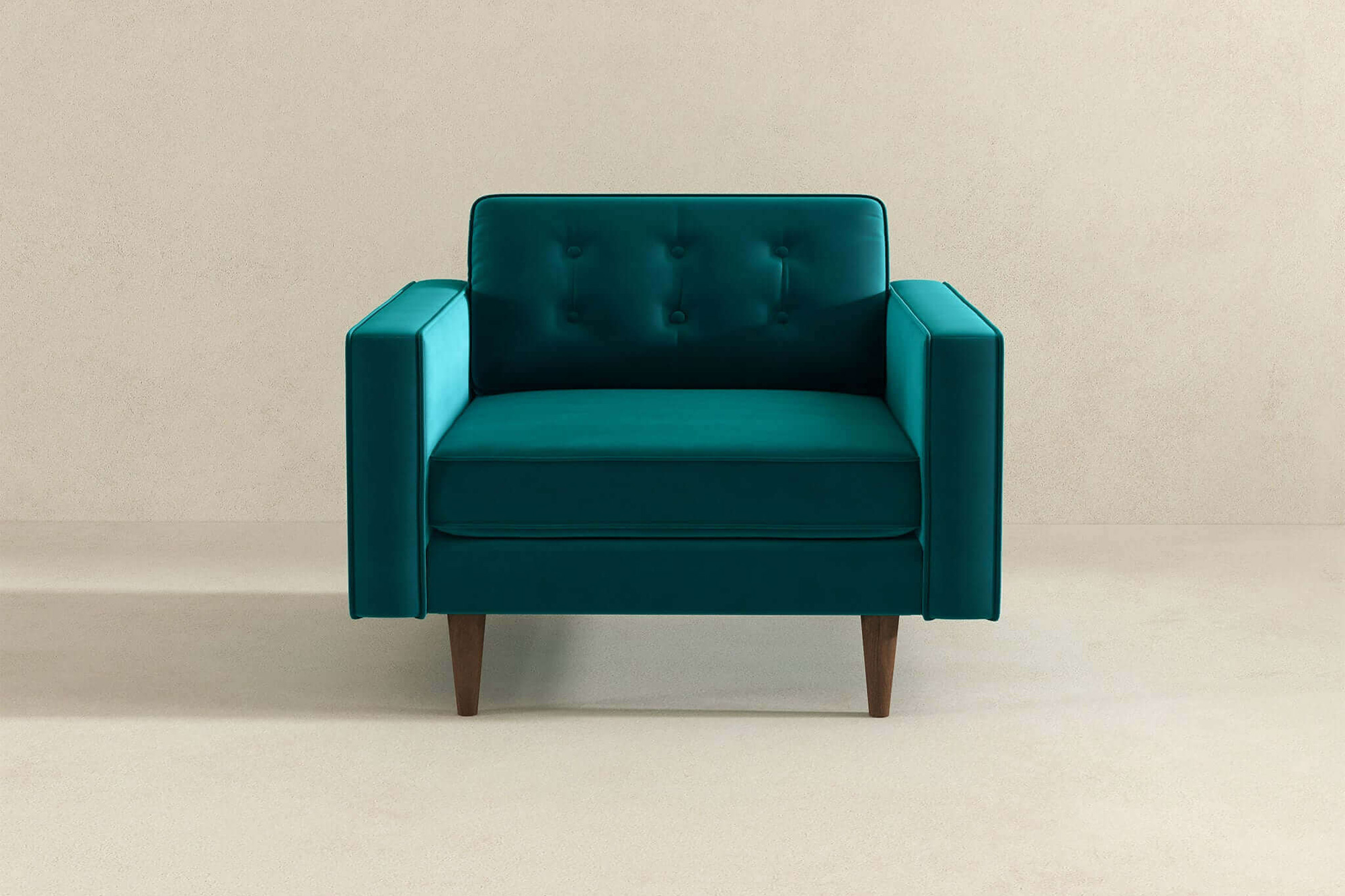 Ashcroft™ Casey Velvet Lounge Chair - Teal