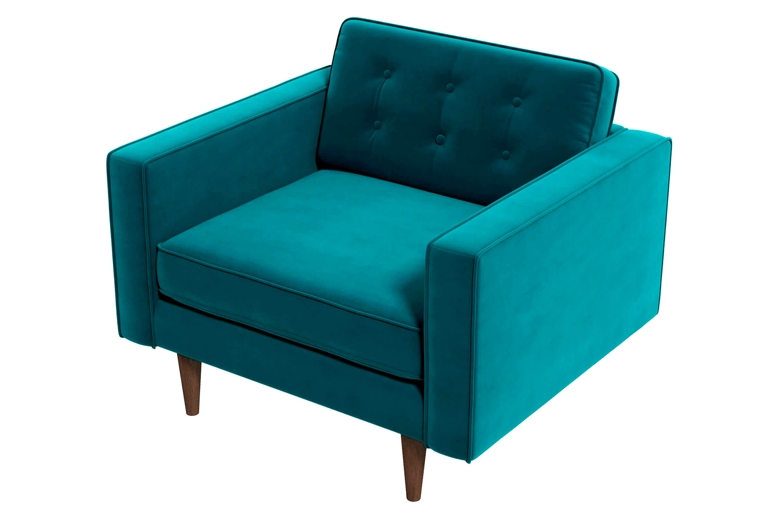 Ashcroft™ Casey Velvet Lounge Chair - Teal