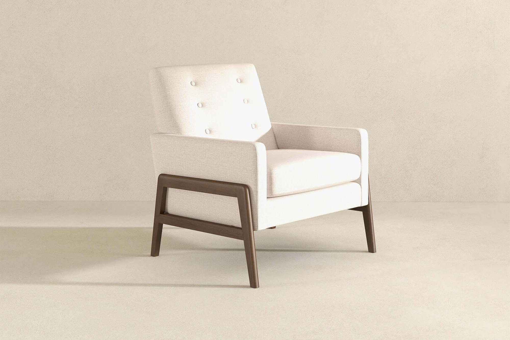 Ashcroft™ Cole Solid Wood Velvet Lounge Chair - Beige