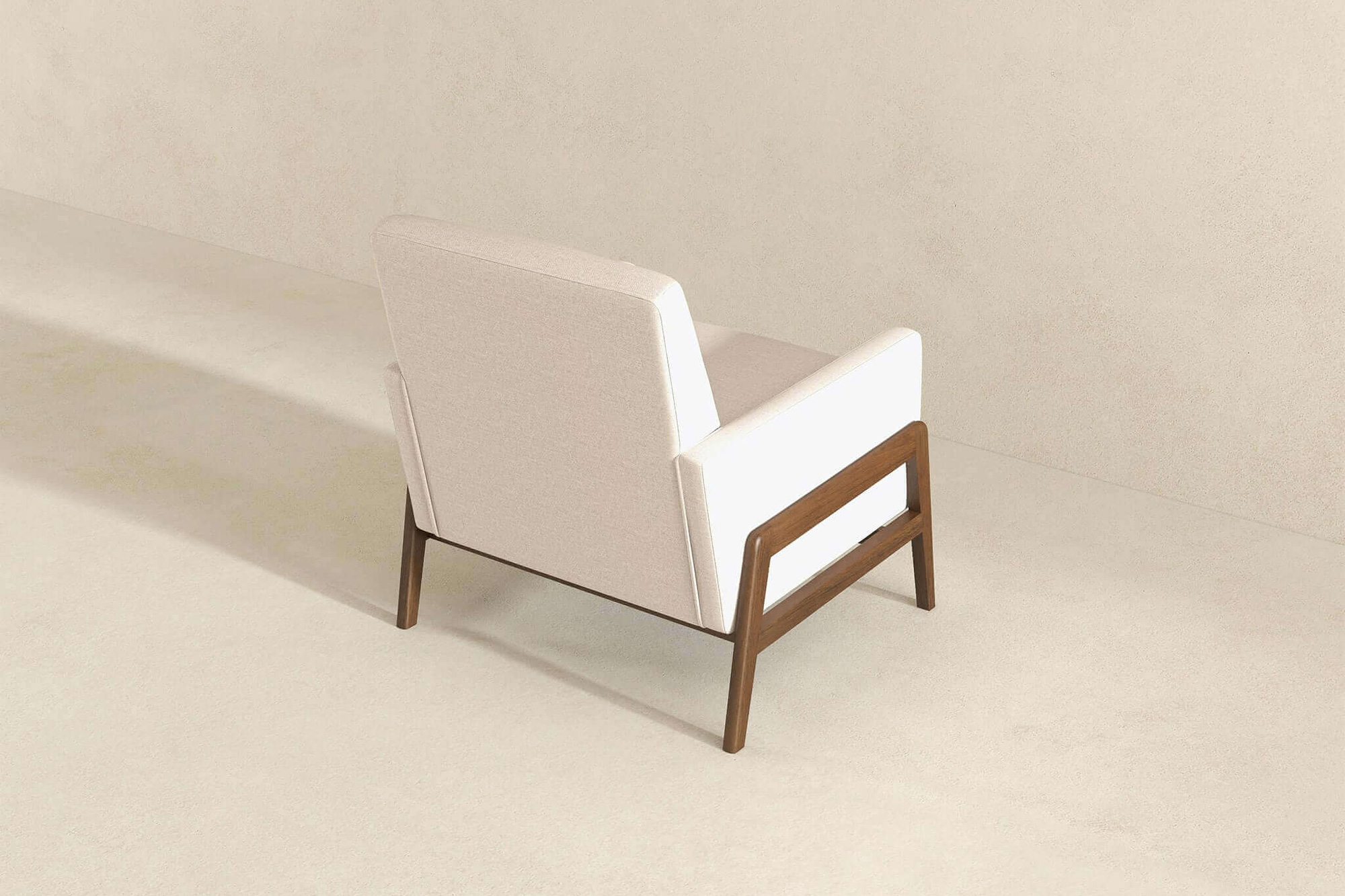 Ashcroft™ Cole Solid Wood Velvet Lounge Chair - Beige