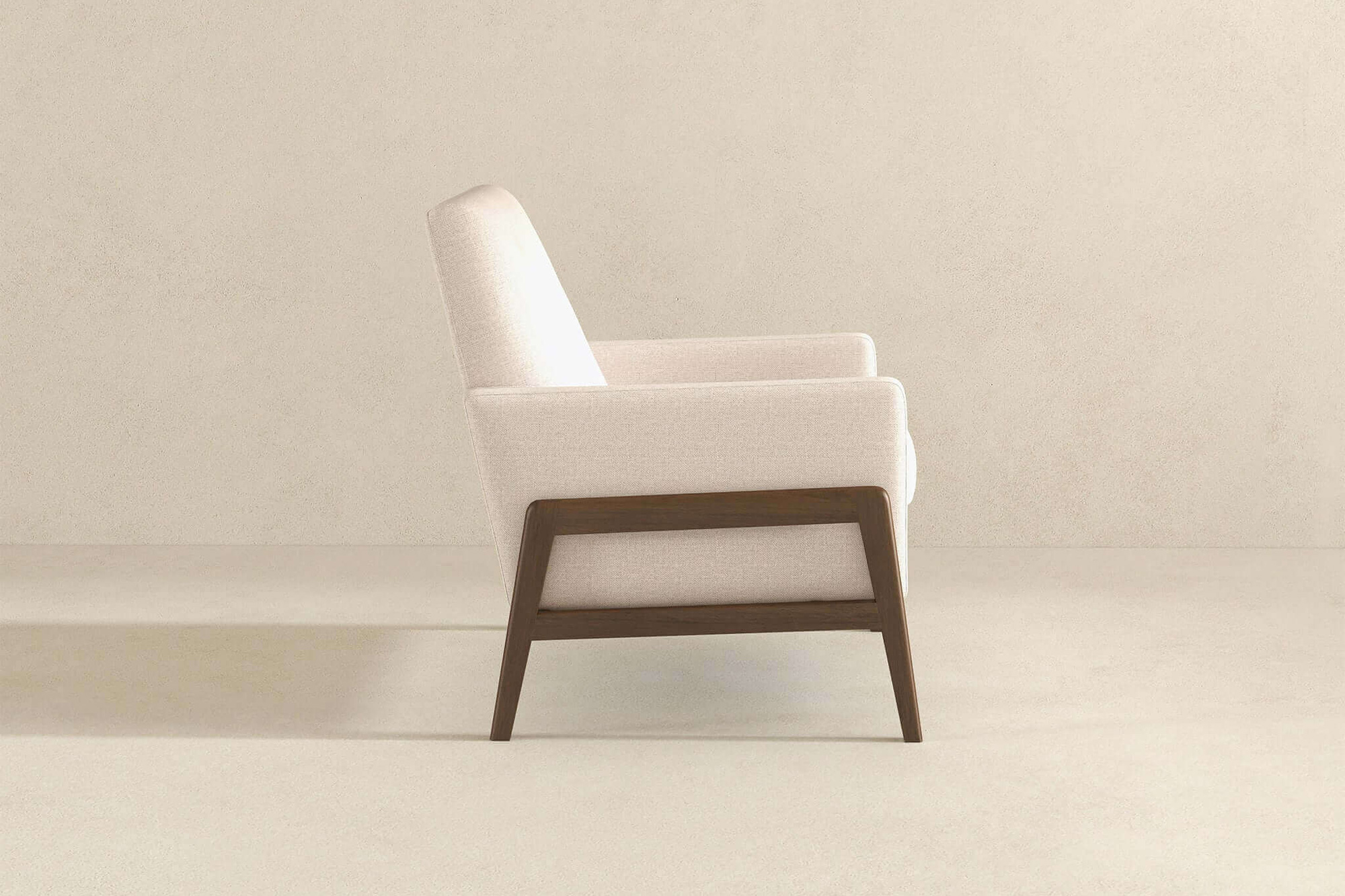 Ashcroft™ Cole Solid Wood Velvet Lounge Chair - Beige