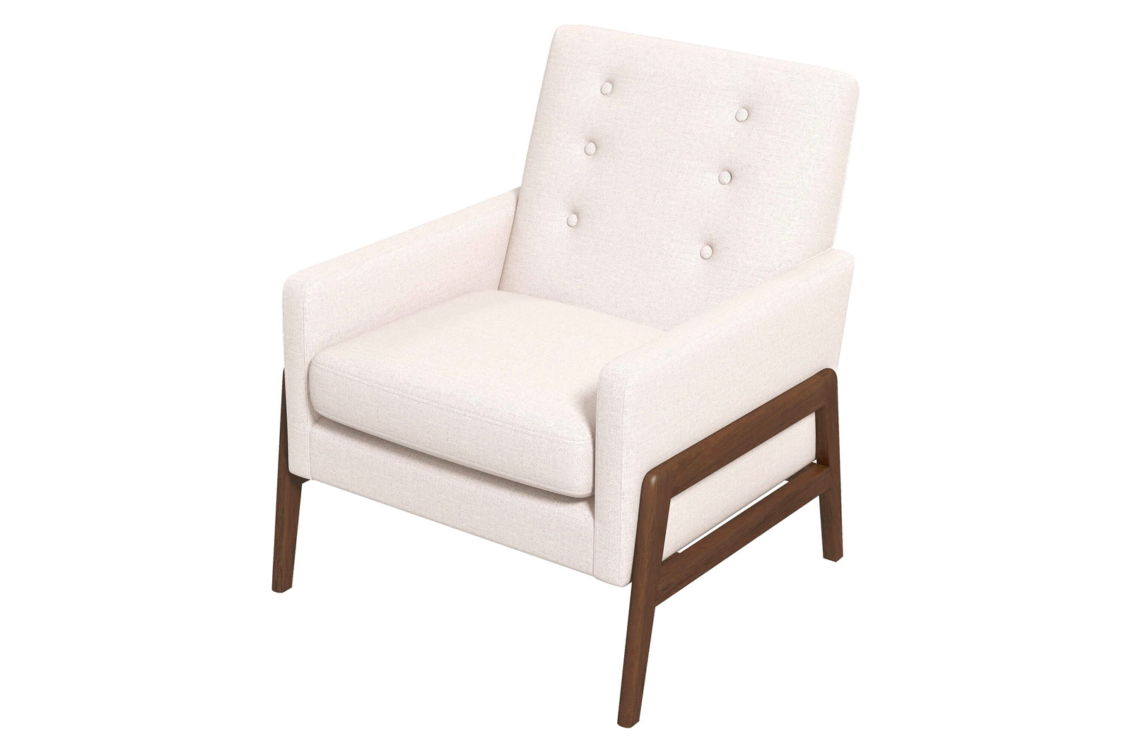 Ashcroft™ Cole Solid Wood Velvet Lounge Chair - Beige