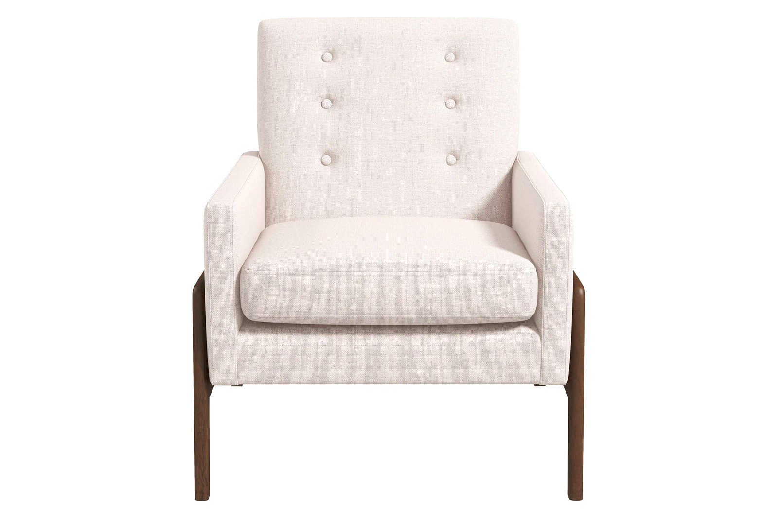 Ashcroft™ Cole Solid Wood Velvet Lounge Chair - Beige