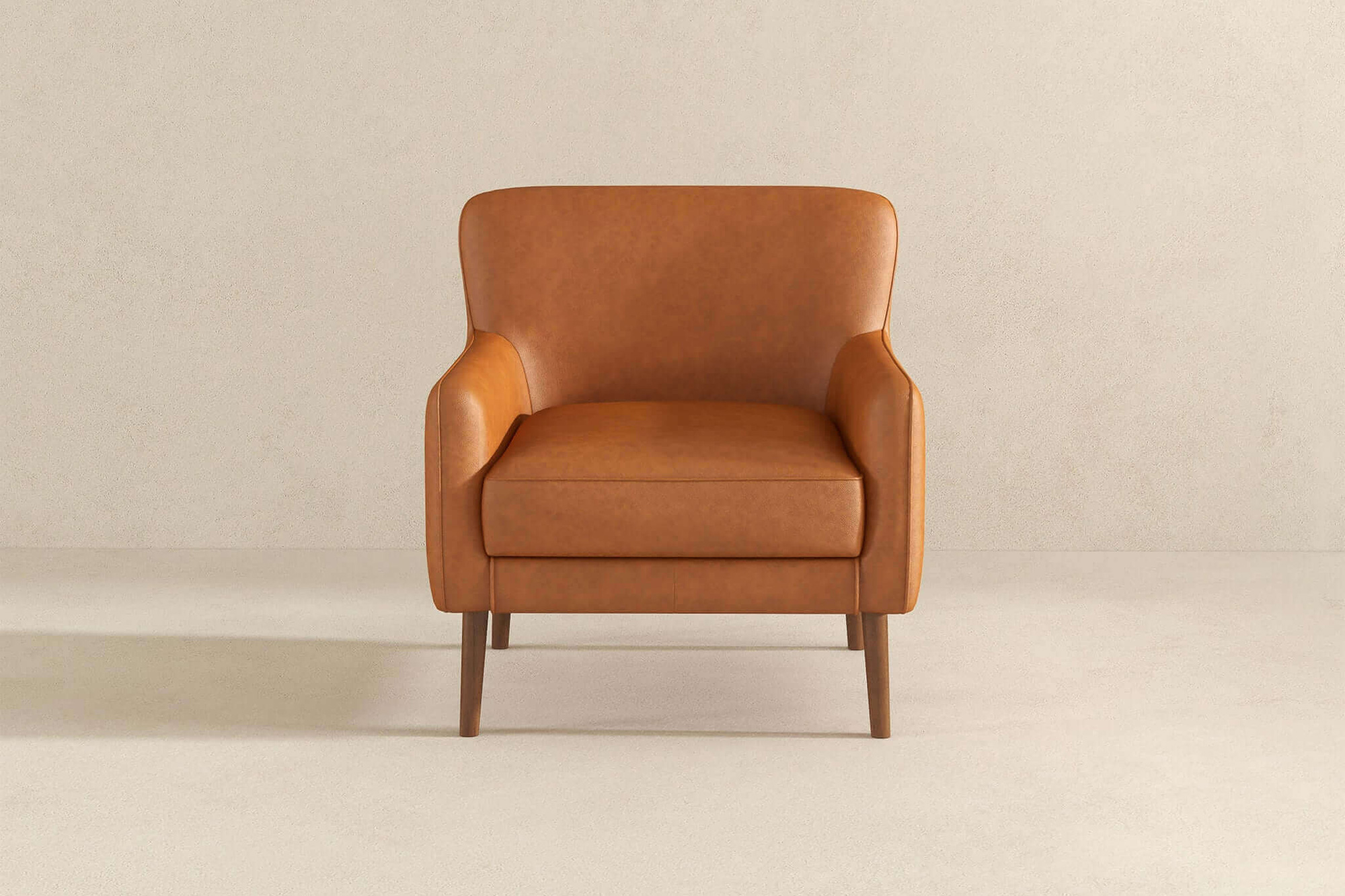 Ashcroft - Claire Genuine Leather Lounge Chair in Tan