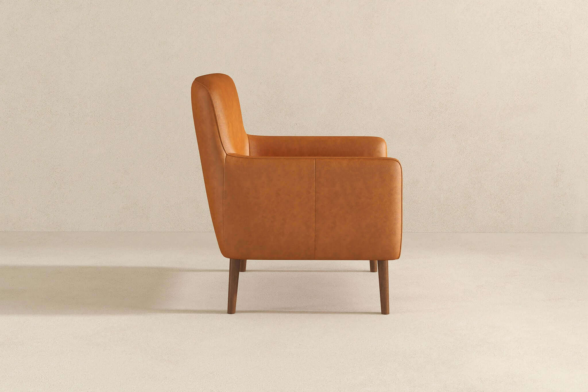 Ashcroft - Claire Genuine Leather Lounge Chair in Tan