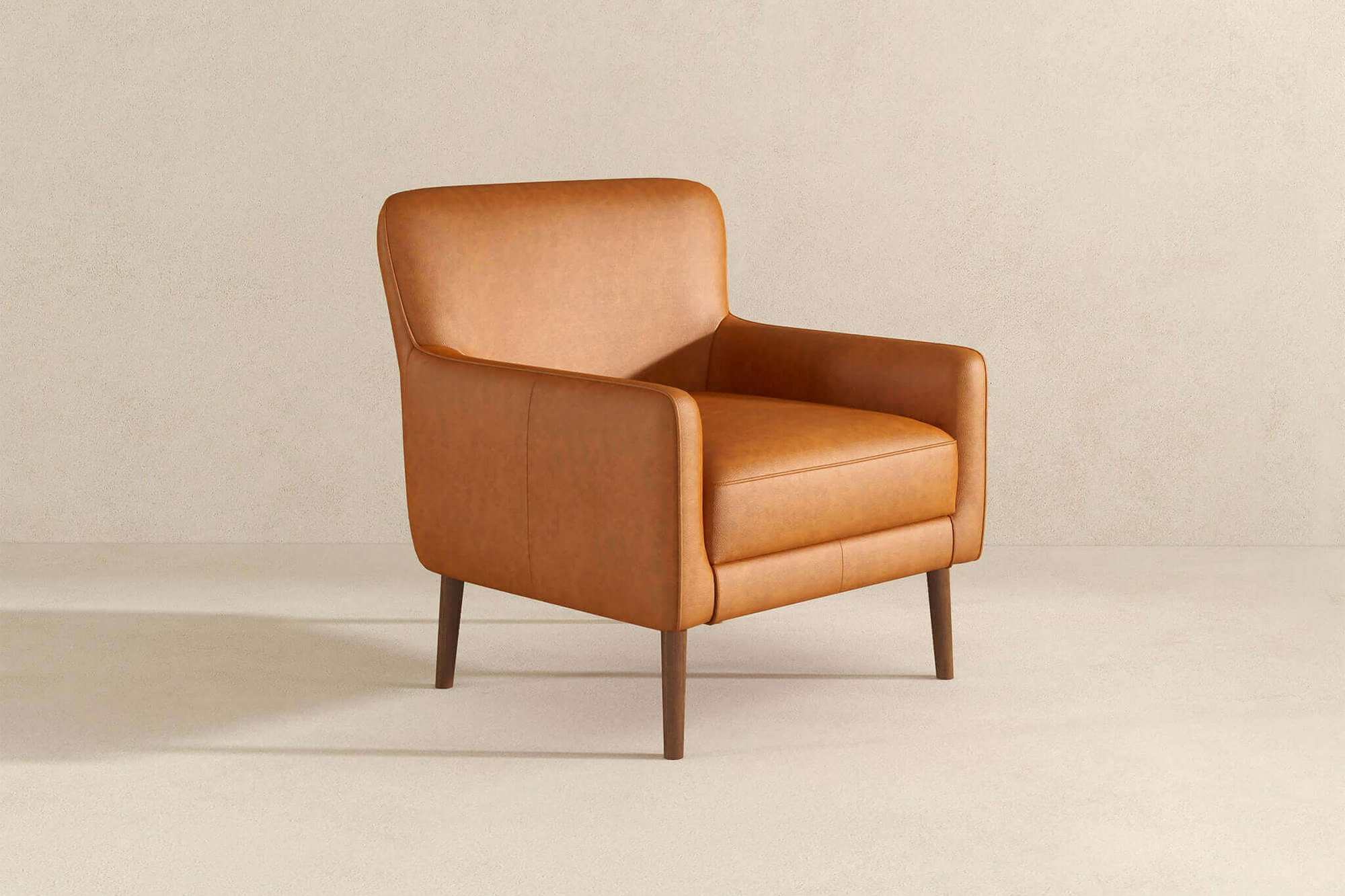 Ashcroft - Claire Genuine Leather Lounge Chair in Tan