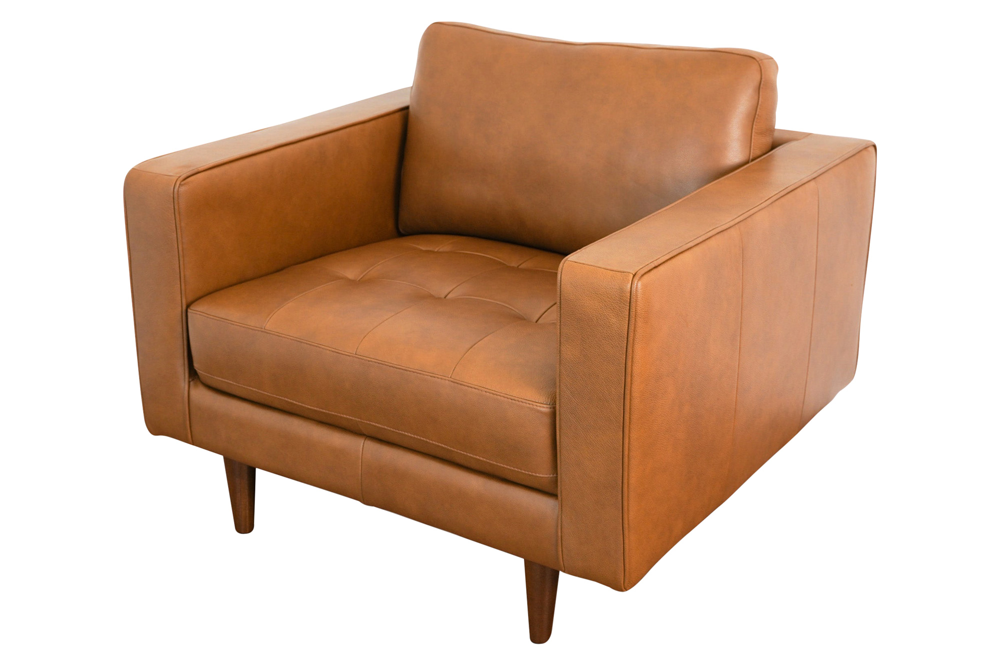 Ashcroft Catherine Leather Lounge Chair - Tan