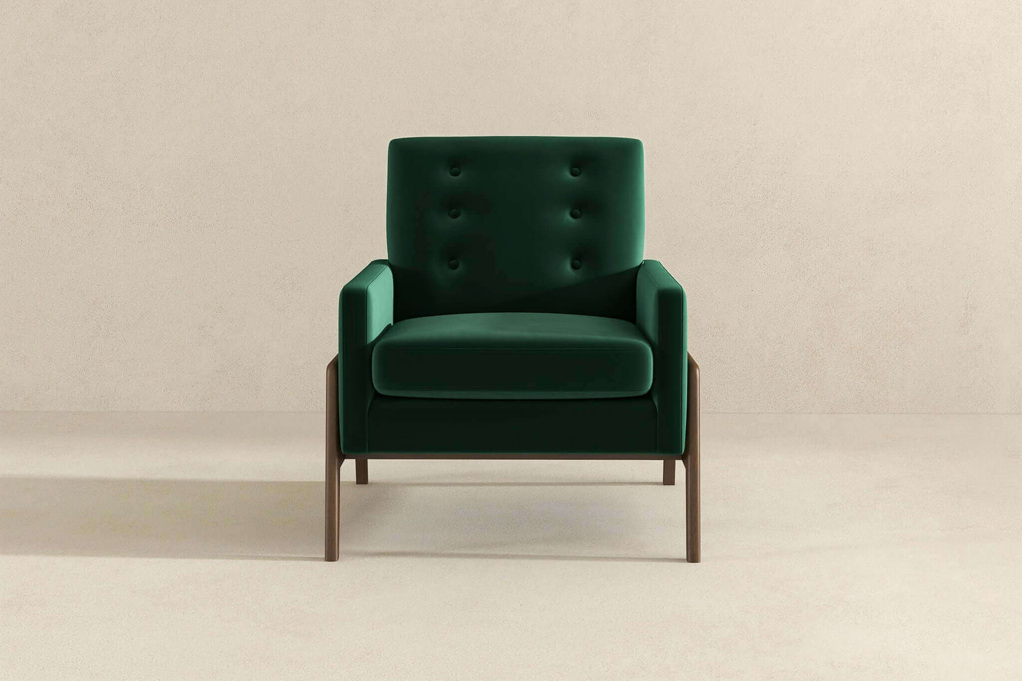 Ashcroft™ Cole Solid Wood Velvet Lounge Chair - Green