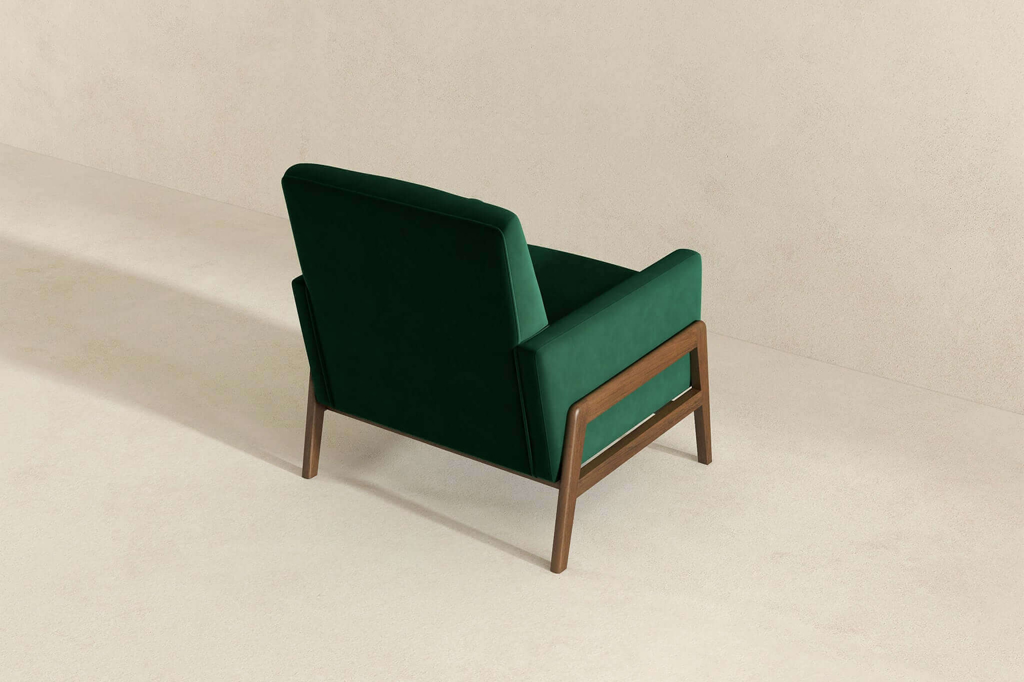 Ashcroft™ Cole Solid Wood Velvet Lounge Chair - Green