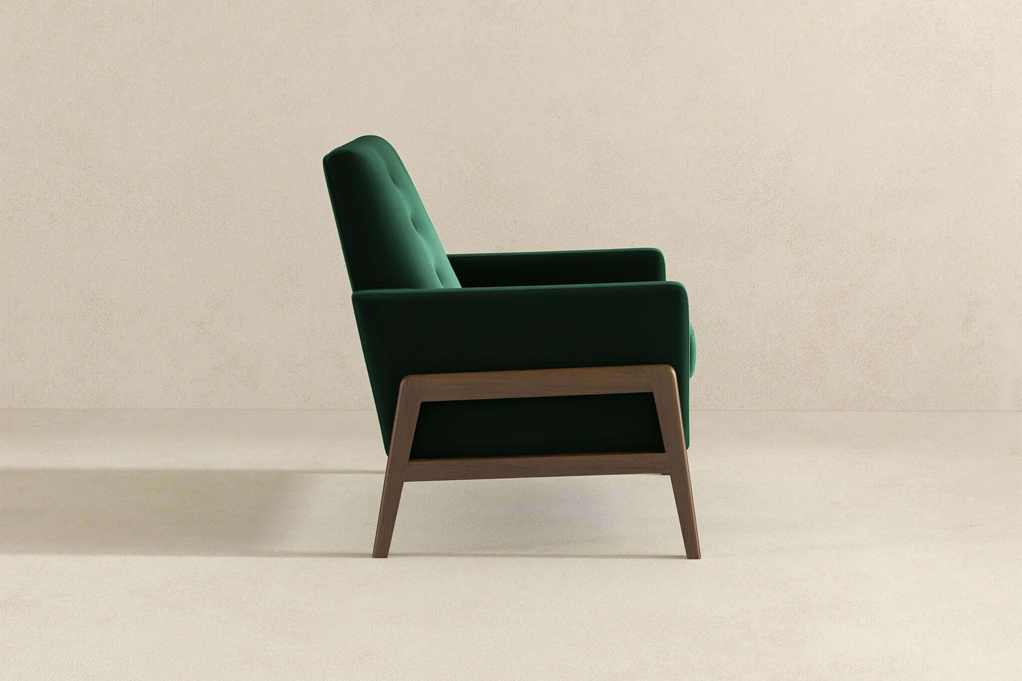 Ashcroft™ Cole Solid Wood Velvet Lounge Chair - Green