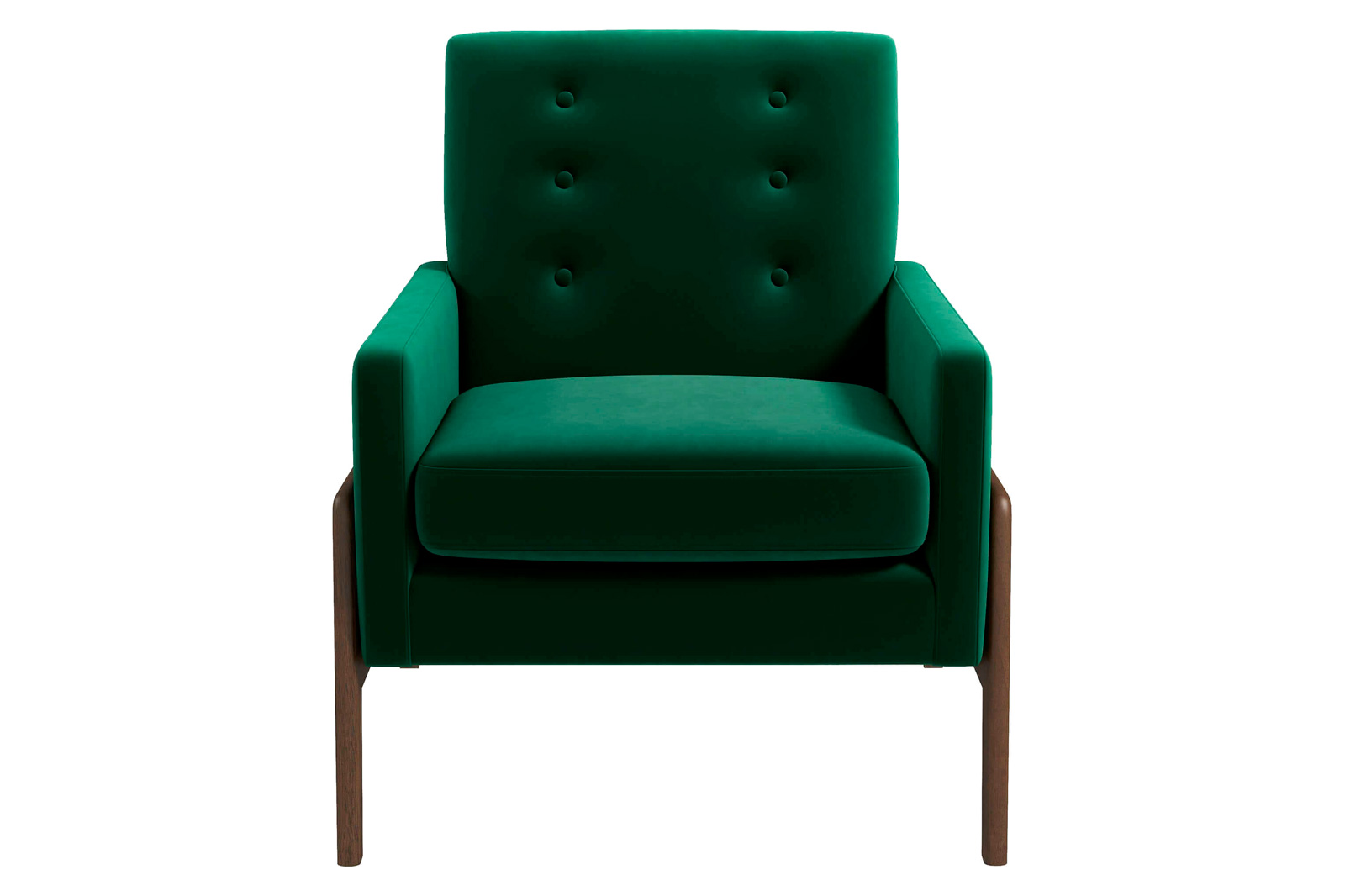 Ashcroft™ Cole Solid Wood Velvet Lounge Chair - Green