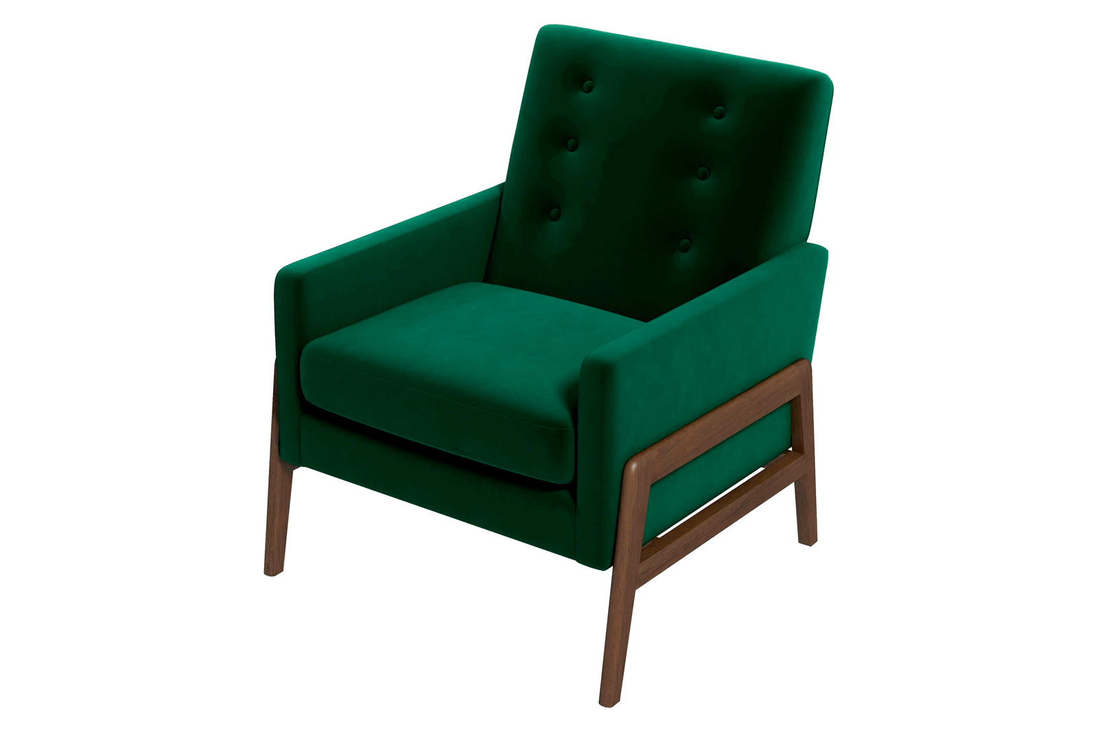 Ashcroft™ Cole Solid Wood Velvet Lounge Chair - Green