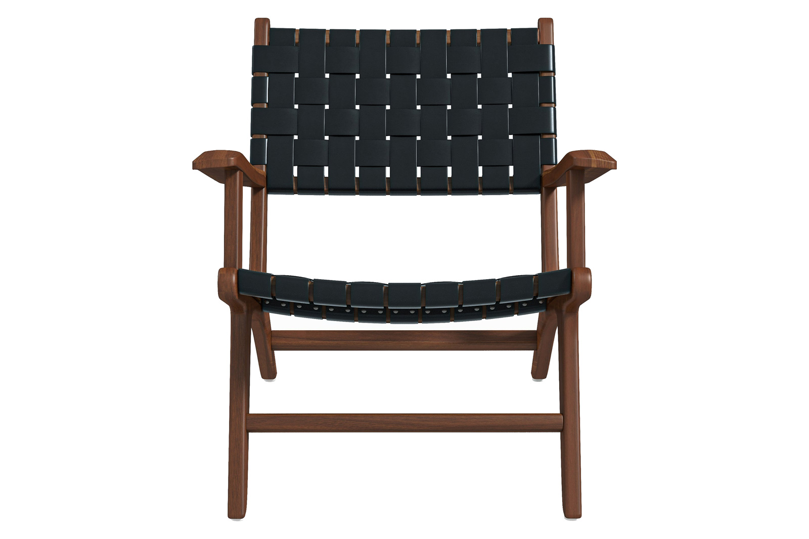 Ashcroft - Melody Strap Leather Teak Wood Lounge Chair