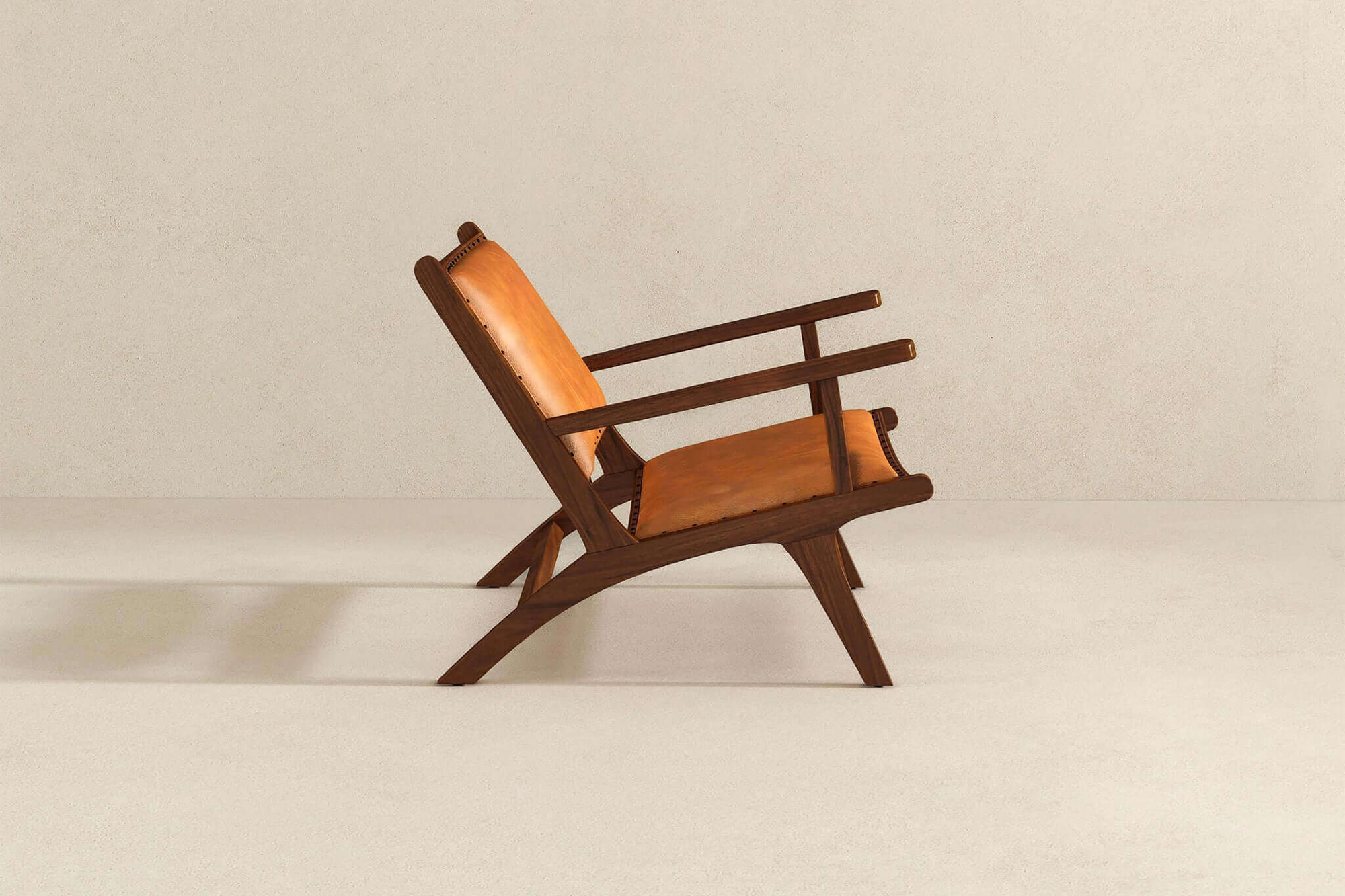 Ashcroft - Daniel Leather Arm Chair in Tan