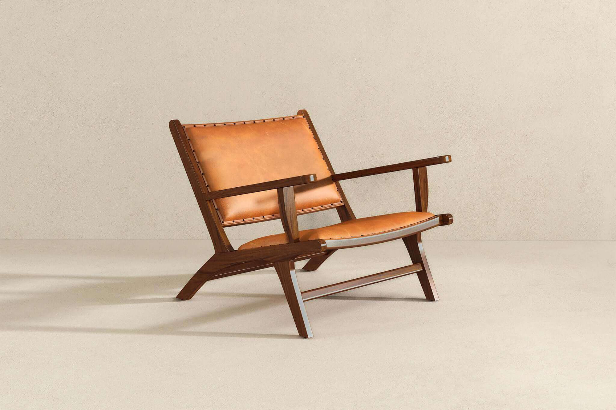 Ashcroft - Daniel Leather Arm Chair in Tan