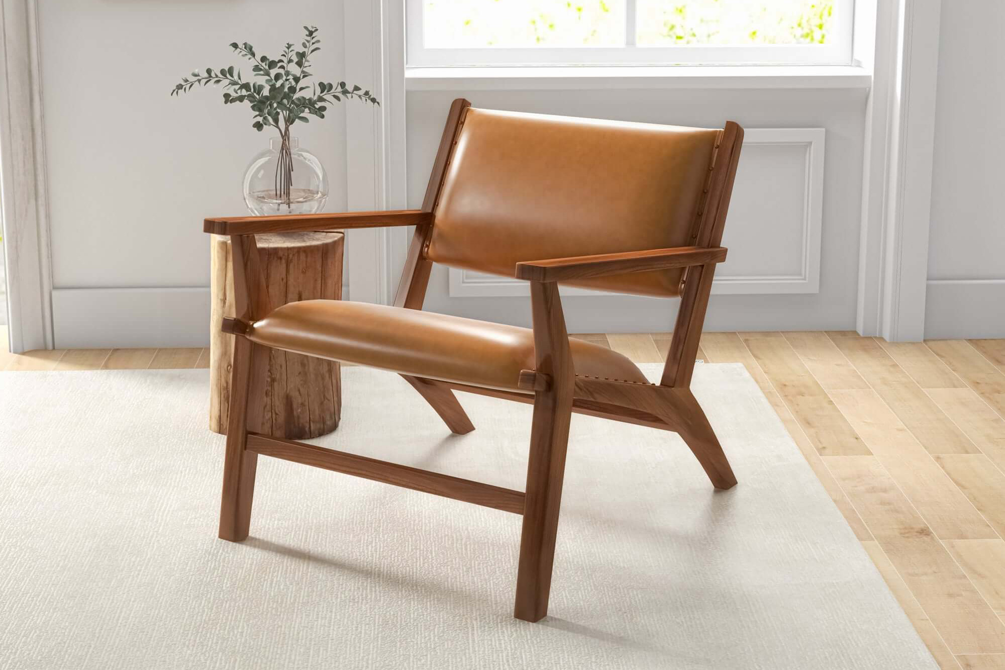 Ashcroft™ Hendrix Leather Armchair - Antique Tan