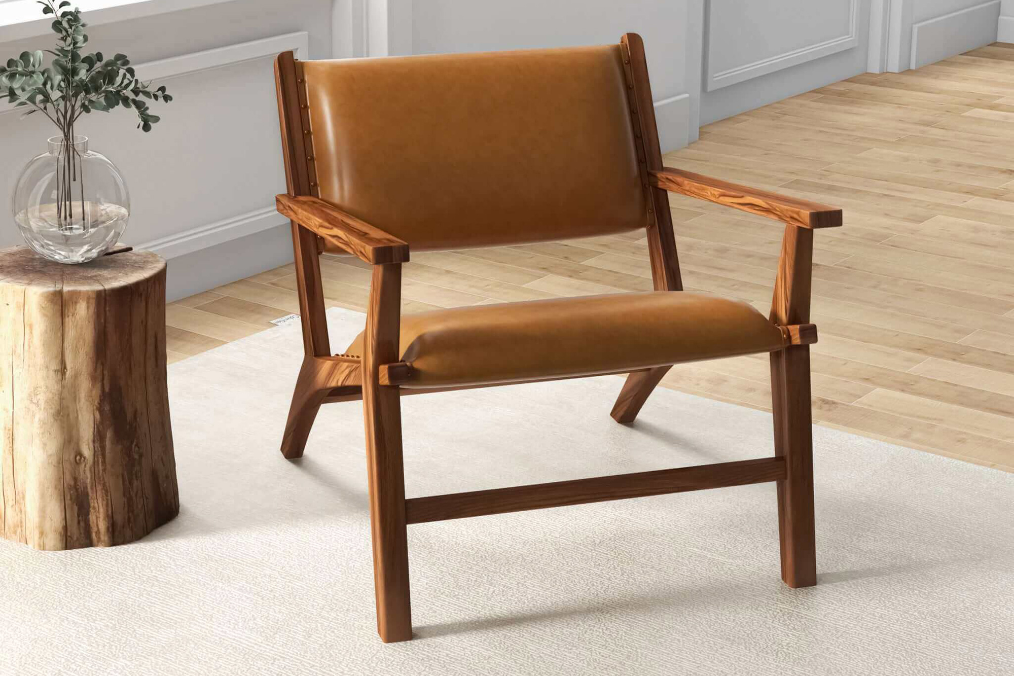 Ashcroft™ Hendrix Leather Armchair - Antique Tan