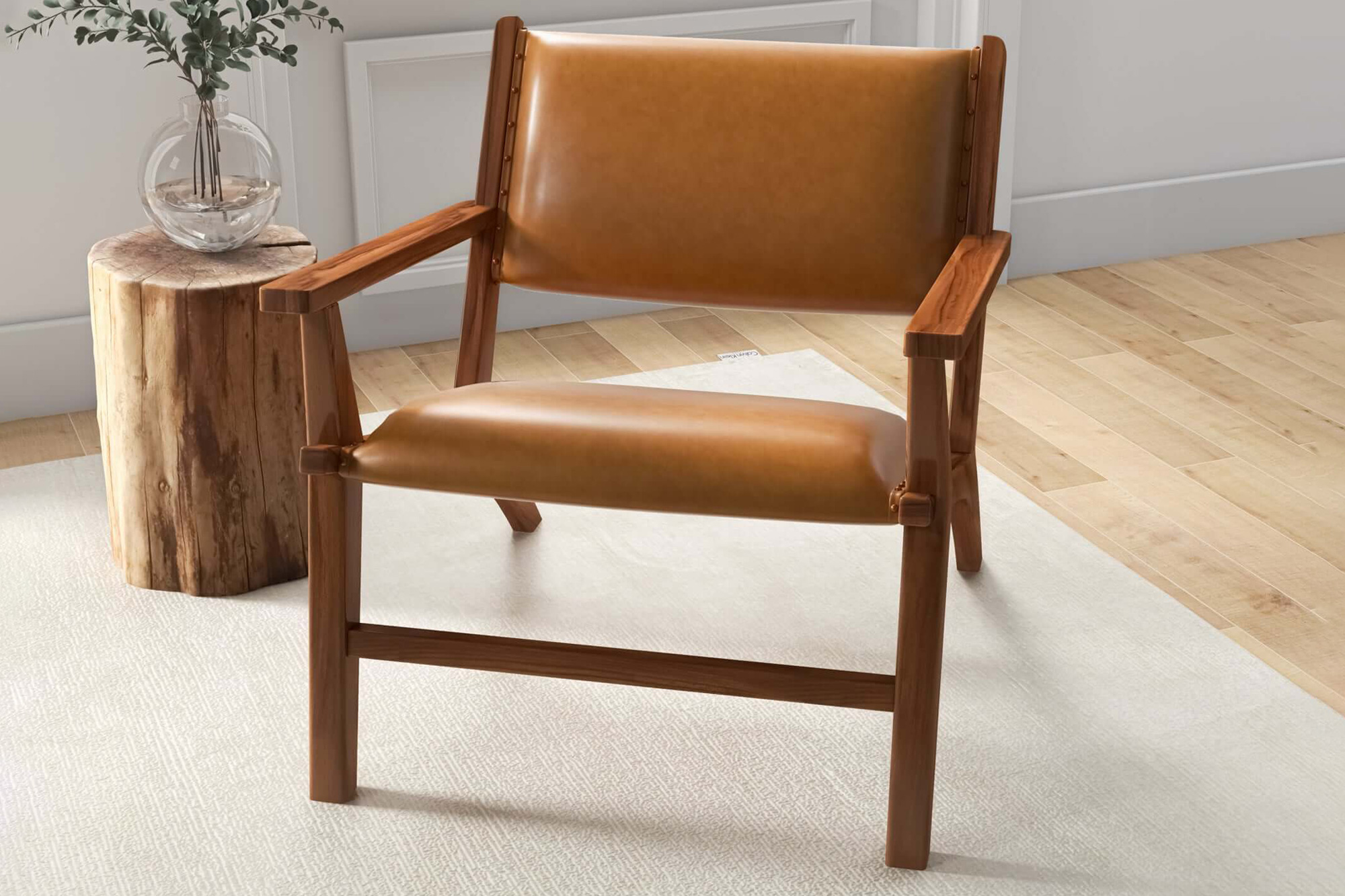 Ashcroft™ Hendrix Leather Armchair - Antique Tan