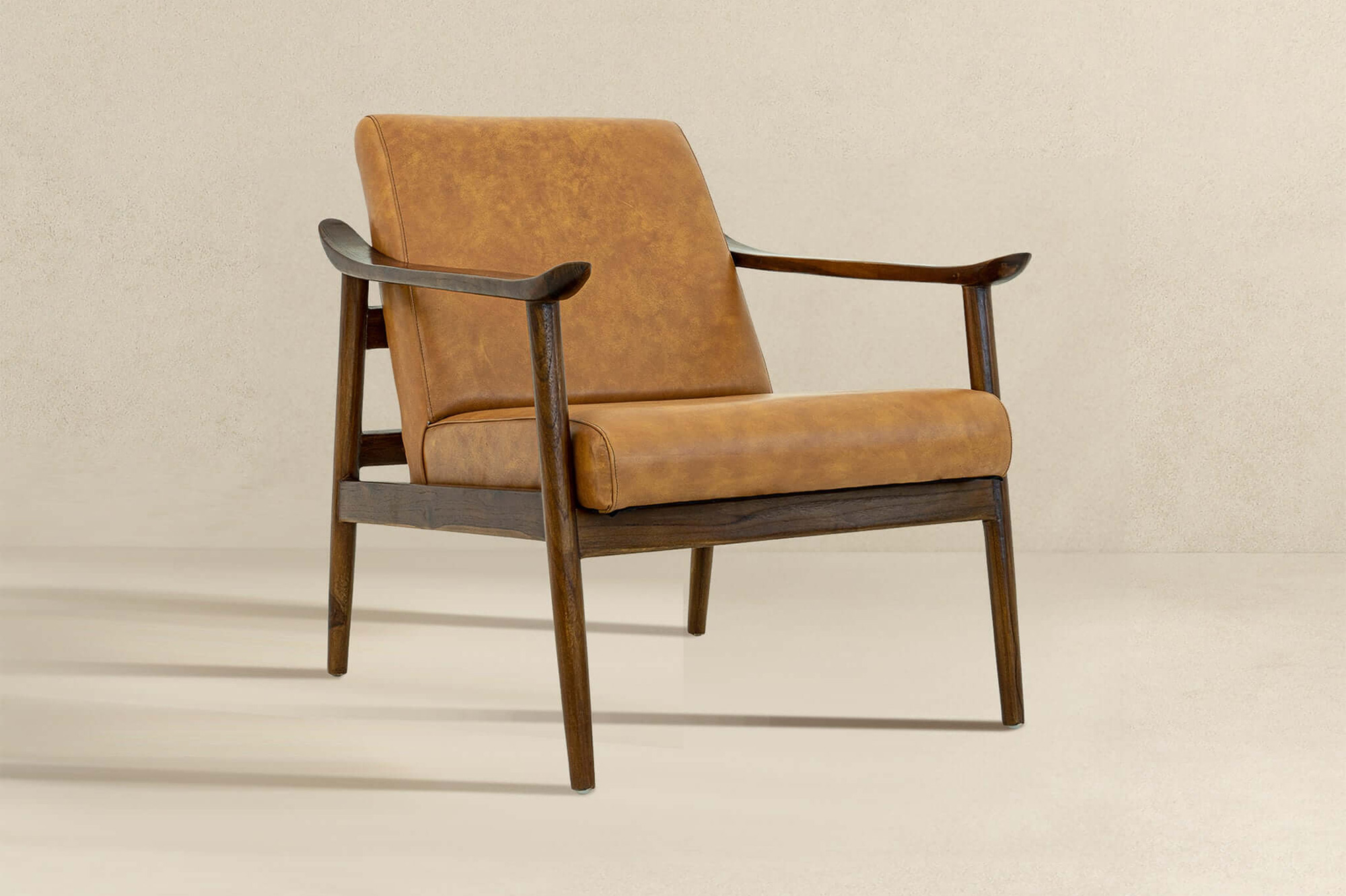 Ashcroft™ Brandon Leather Lounge Chair - Antique Tan