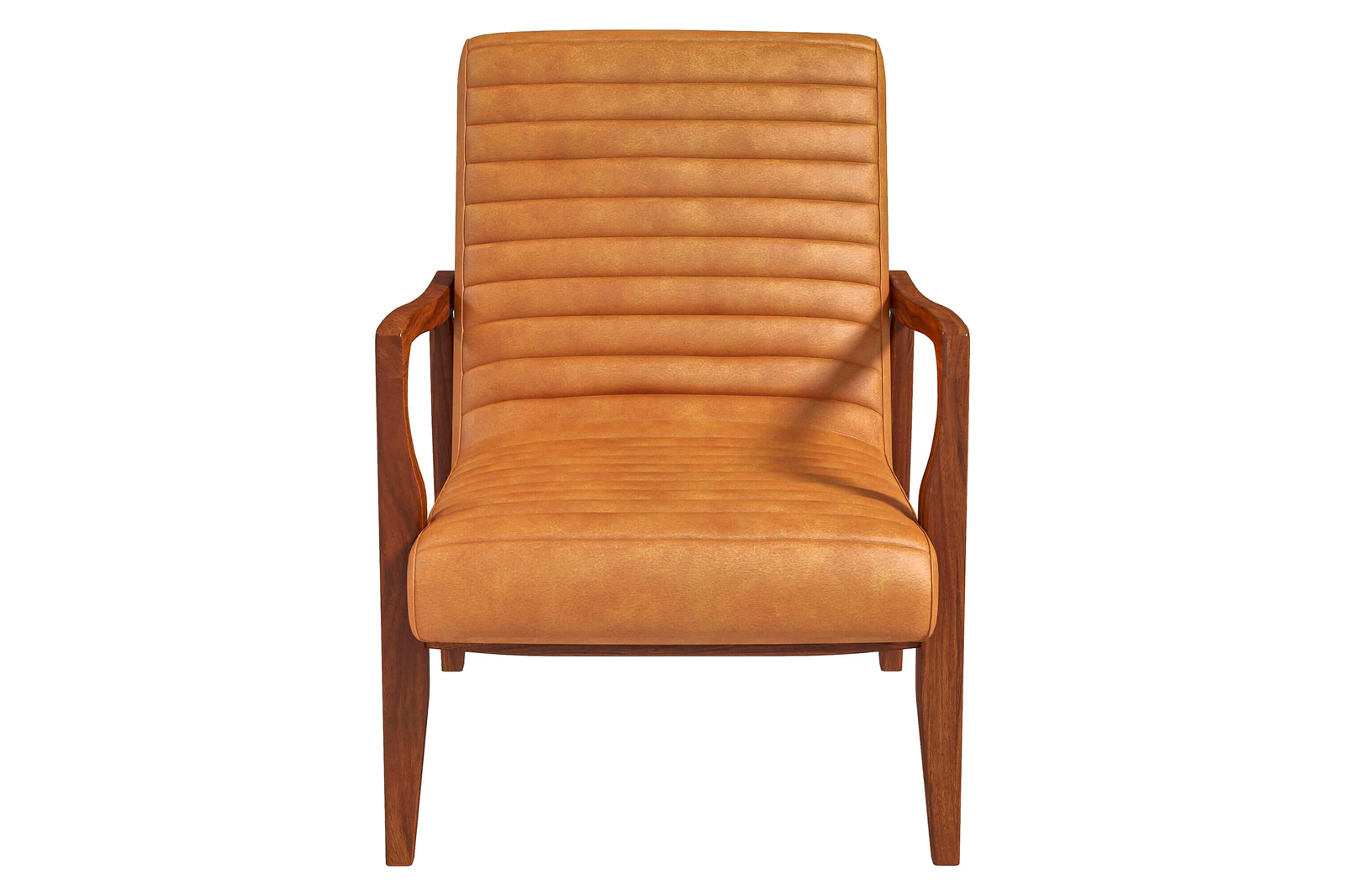 Ashcroft™ Micah Genuine Leather Accent Chair - Tan