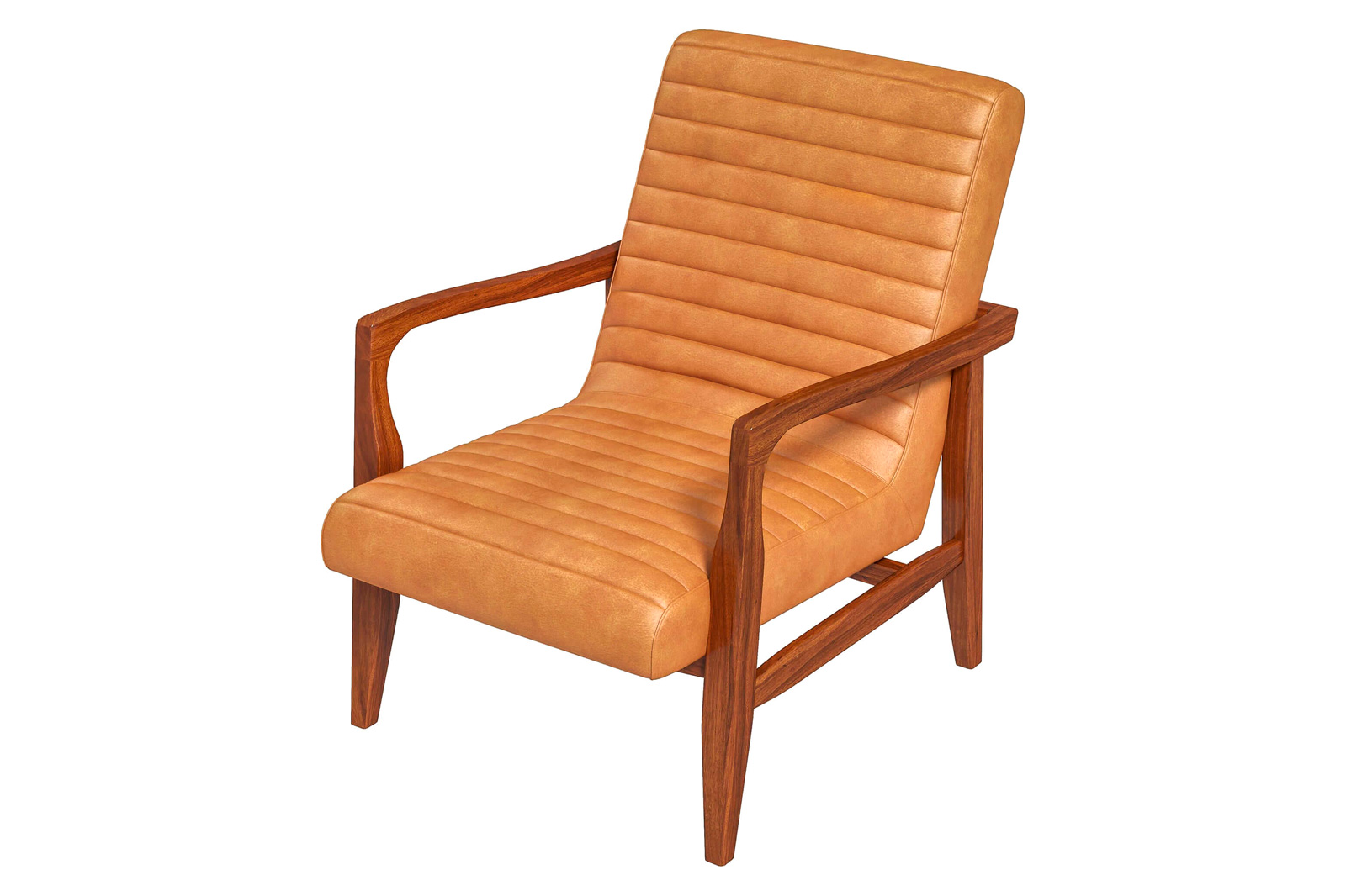 Ashcroft™ Micah Genuine Leather Accent Chair - Tan