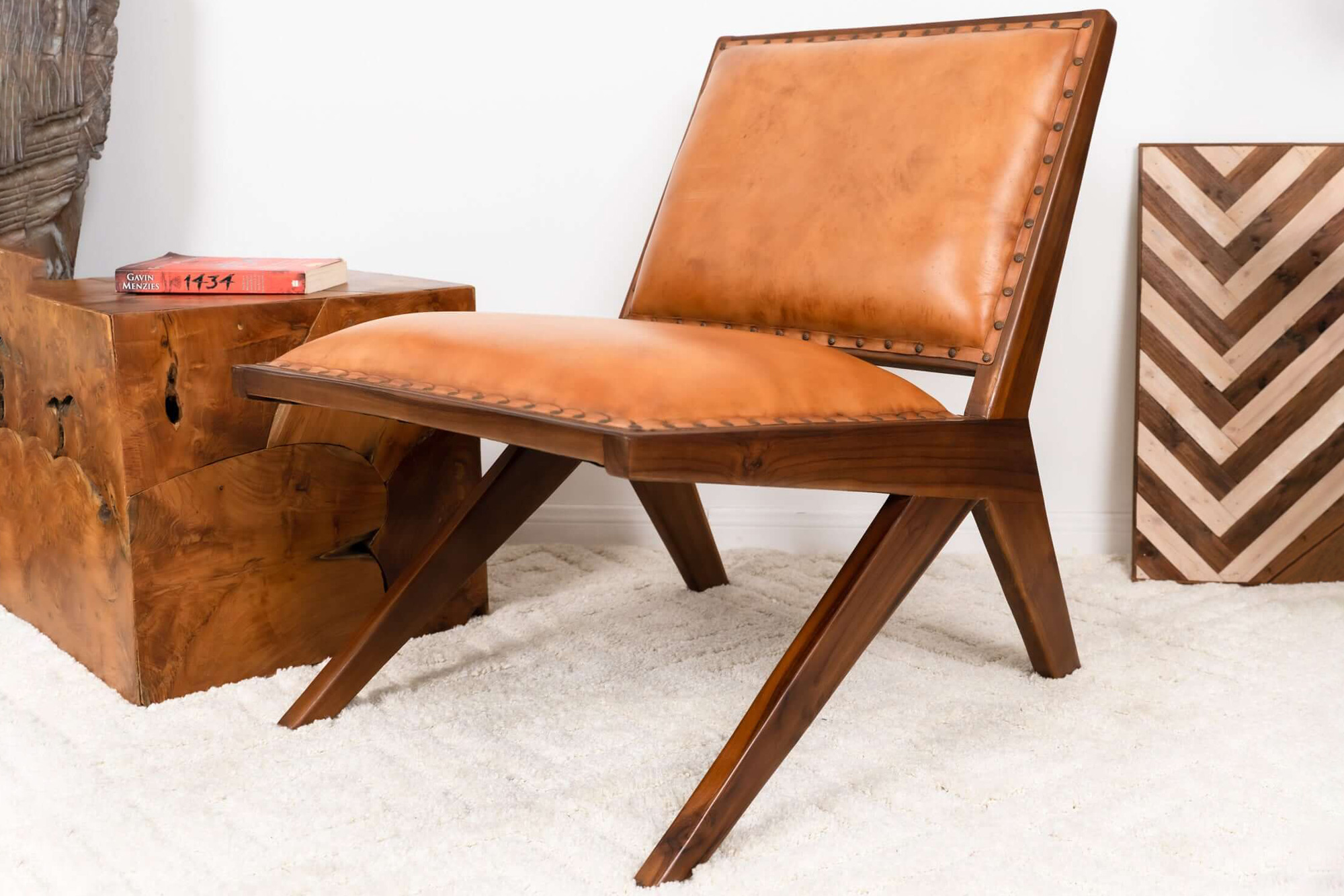 Ashcroft - Colin Leather Lounge Chair in Tan