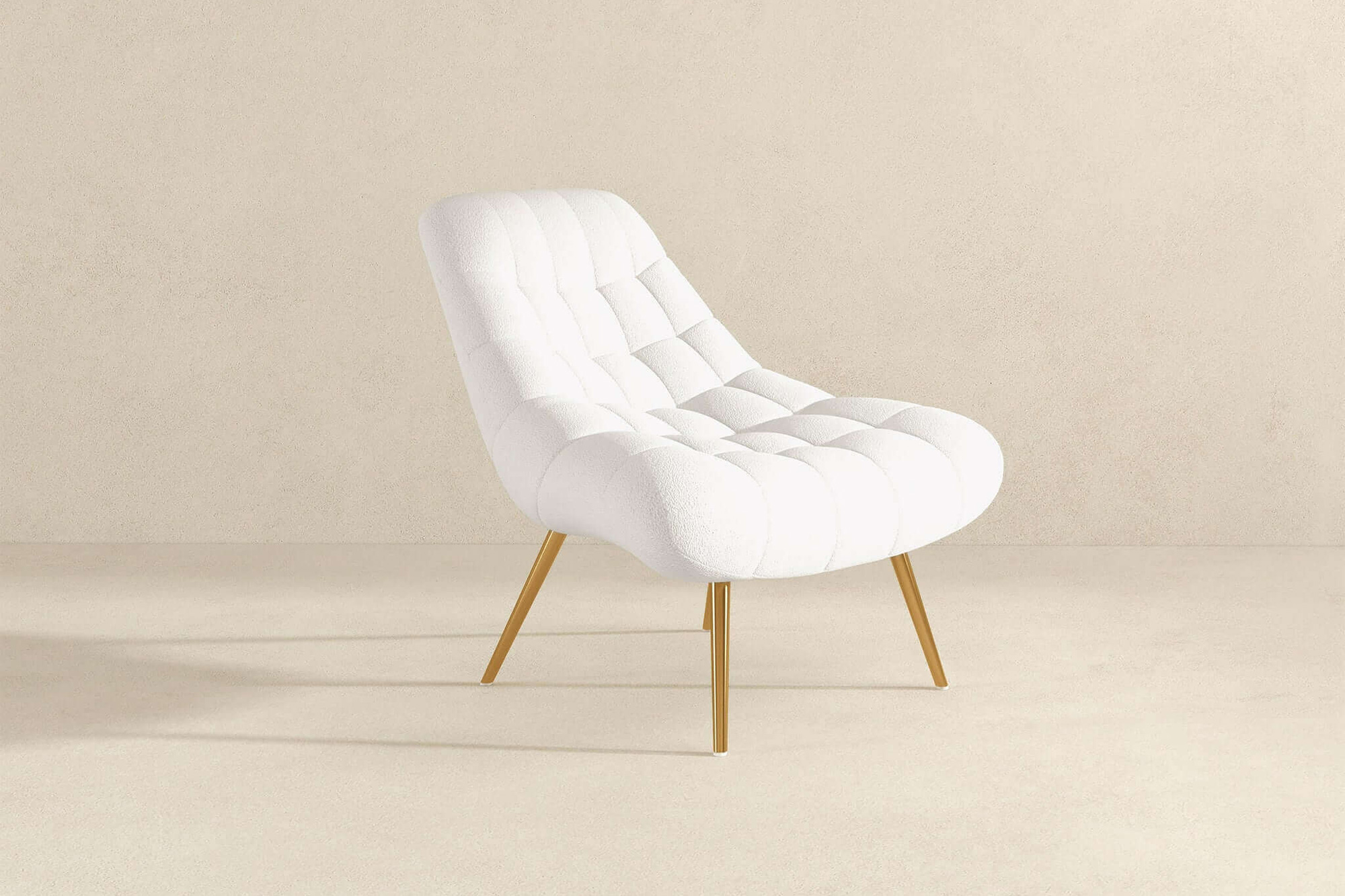 Ashcroft™ Aubrey French Boucle Lounge Chair - White