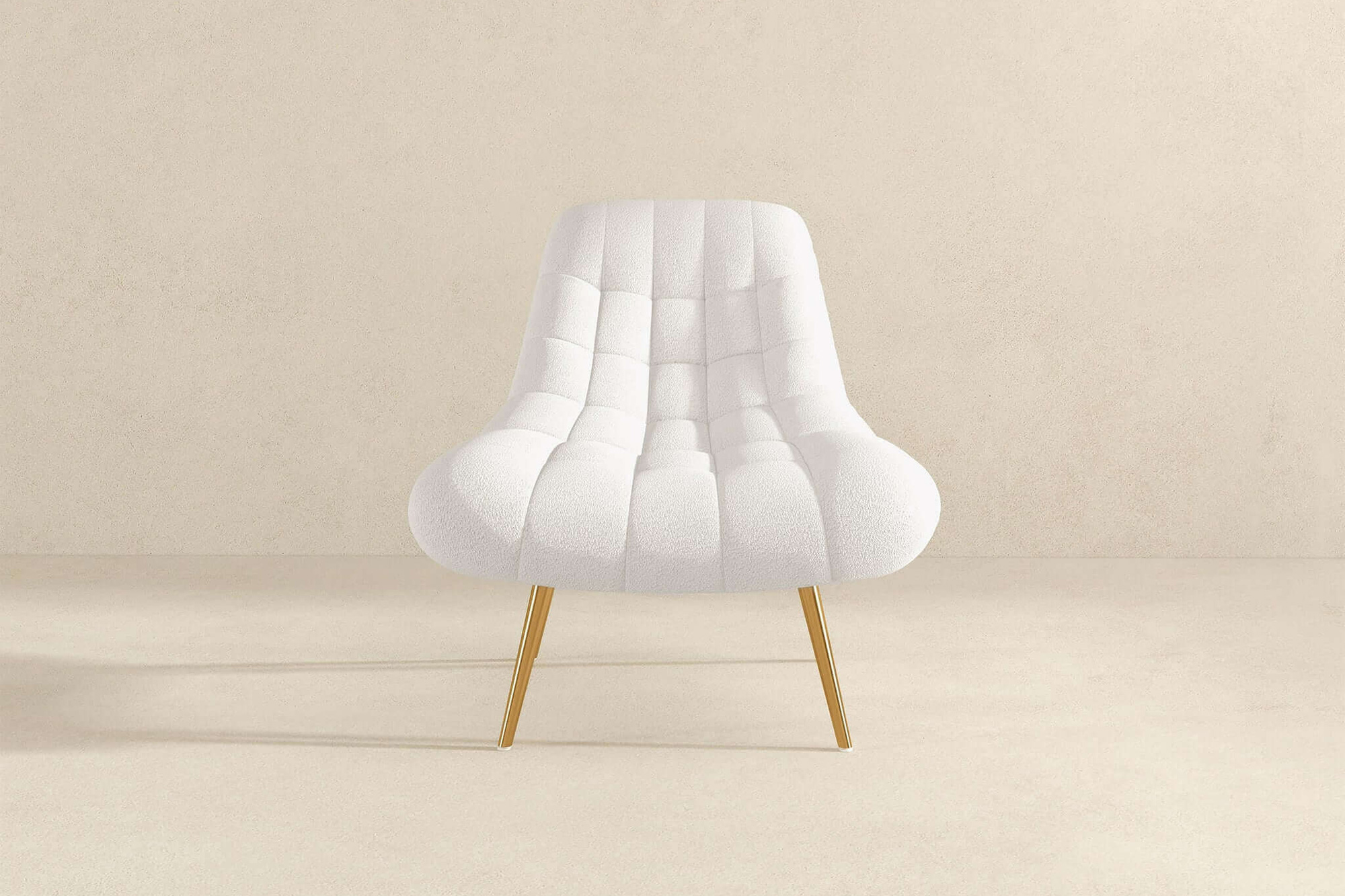 Ashcroft™ Aubrey French Boucle Lounge Chair - White