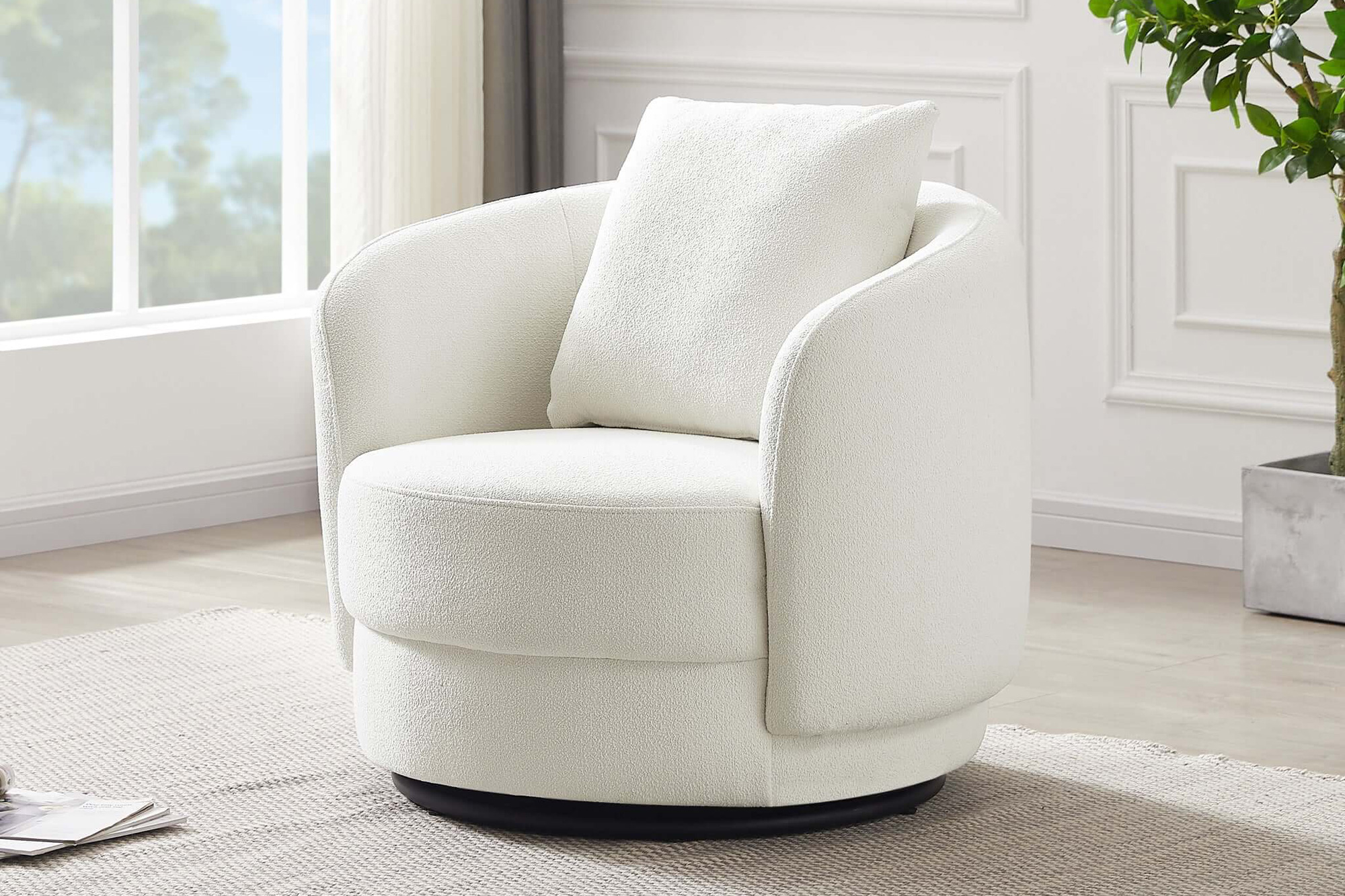 Ashcroft™ Dylan Boucle Lounge Chair - Cream