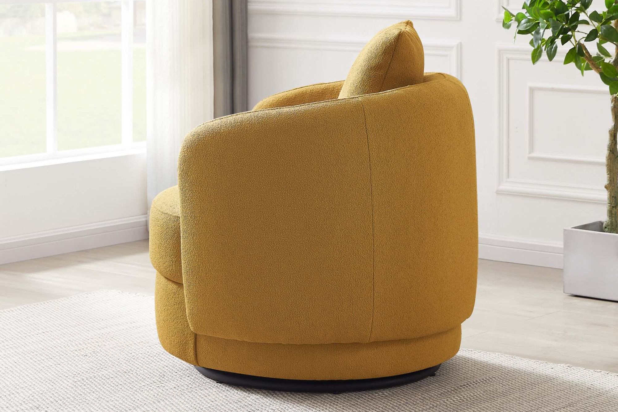 Ashcroft Dylan Boucle Lounge Chair - Yellow