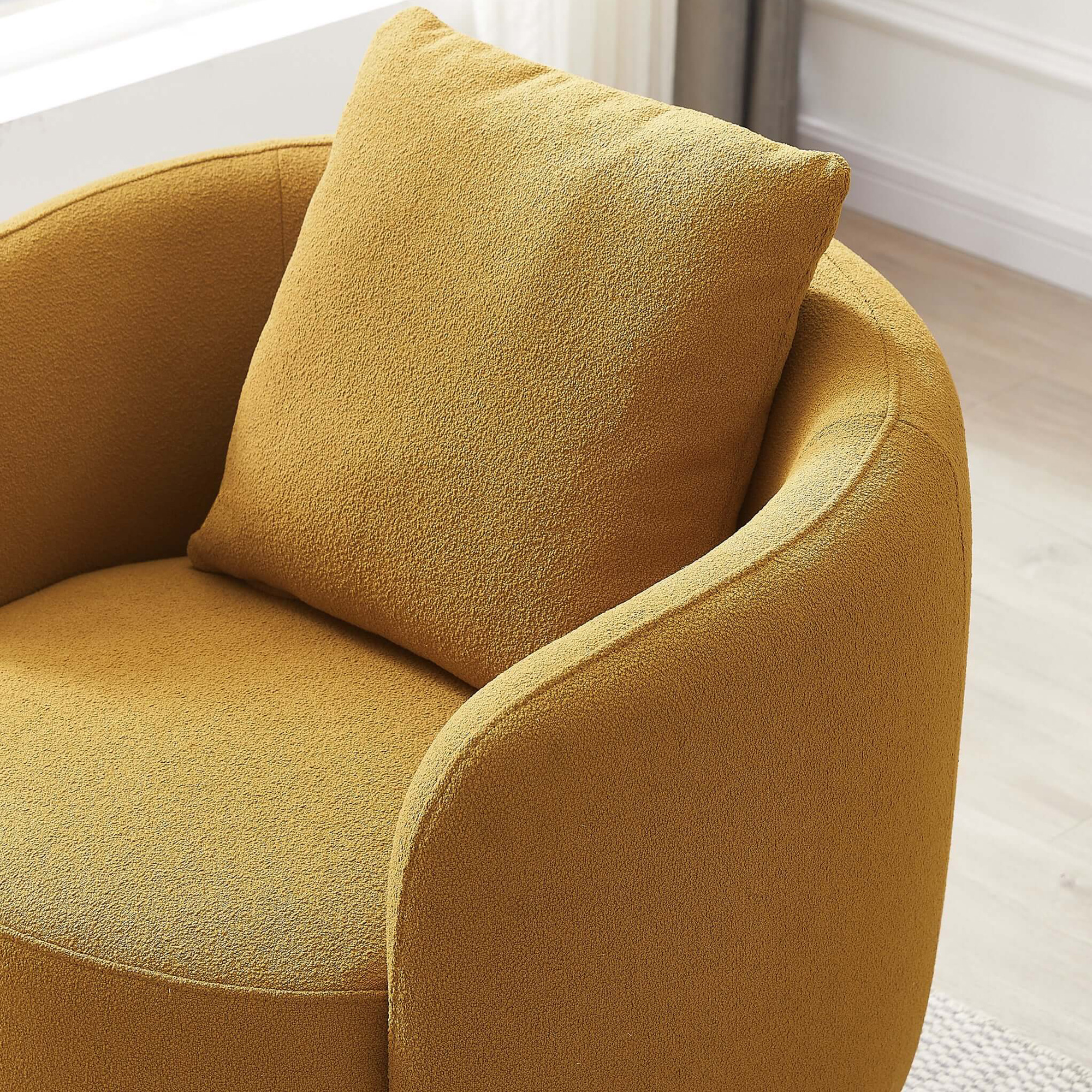 Ashcroft Dylan Boucle Lounge Chair - Yellow