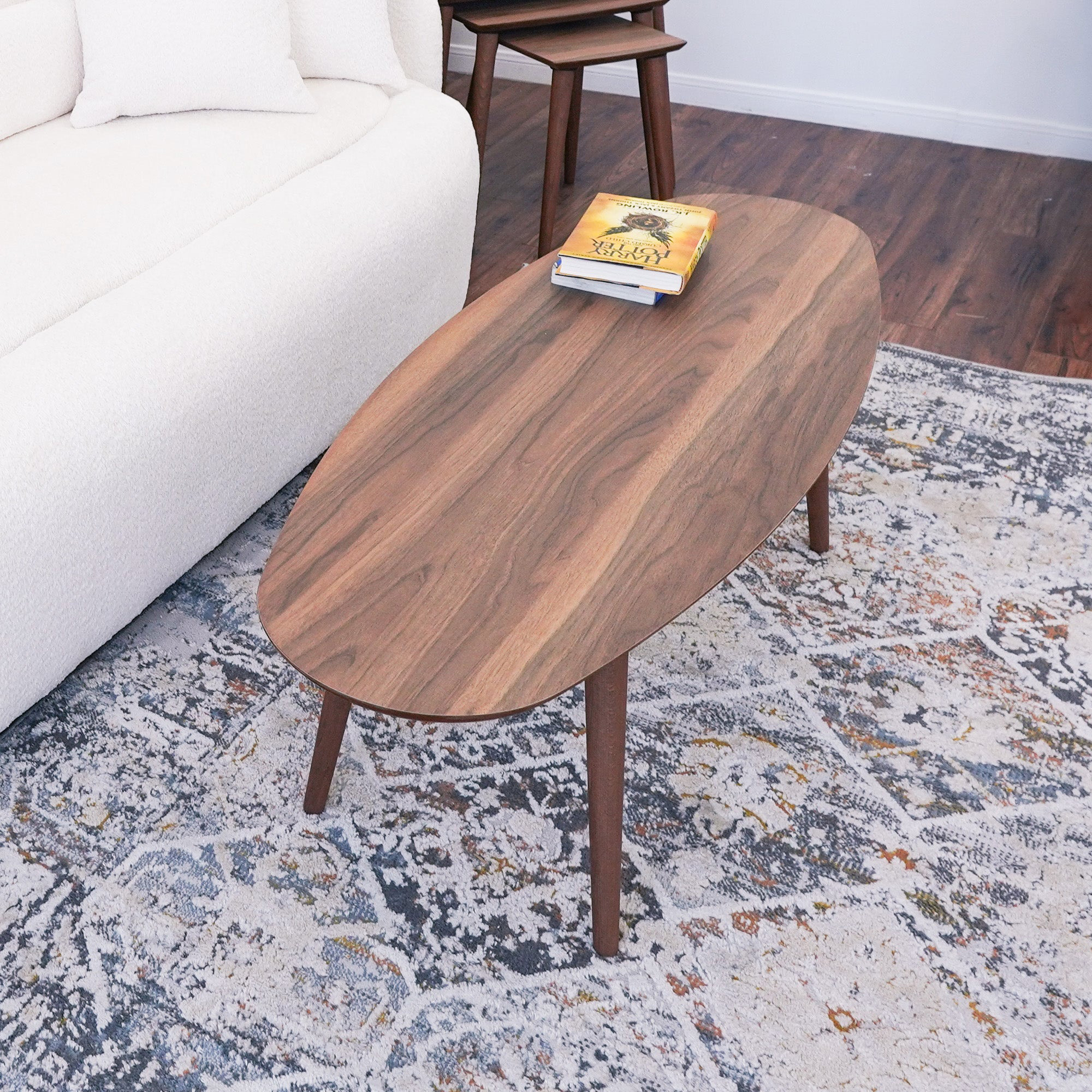 Ashcroft Carsen Oval Center Table - Walnut