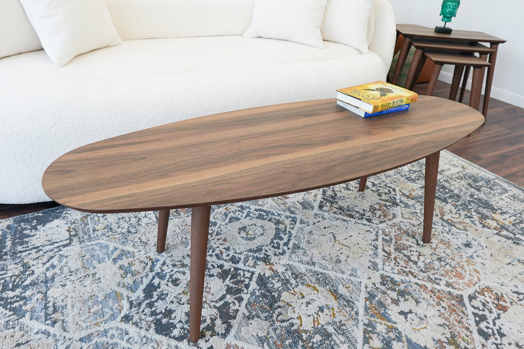 Ashcroft Carsen Oval Center Table - Walnut