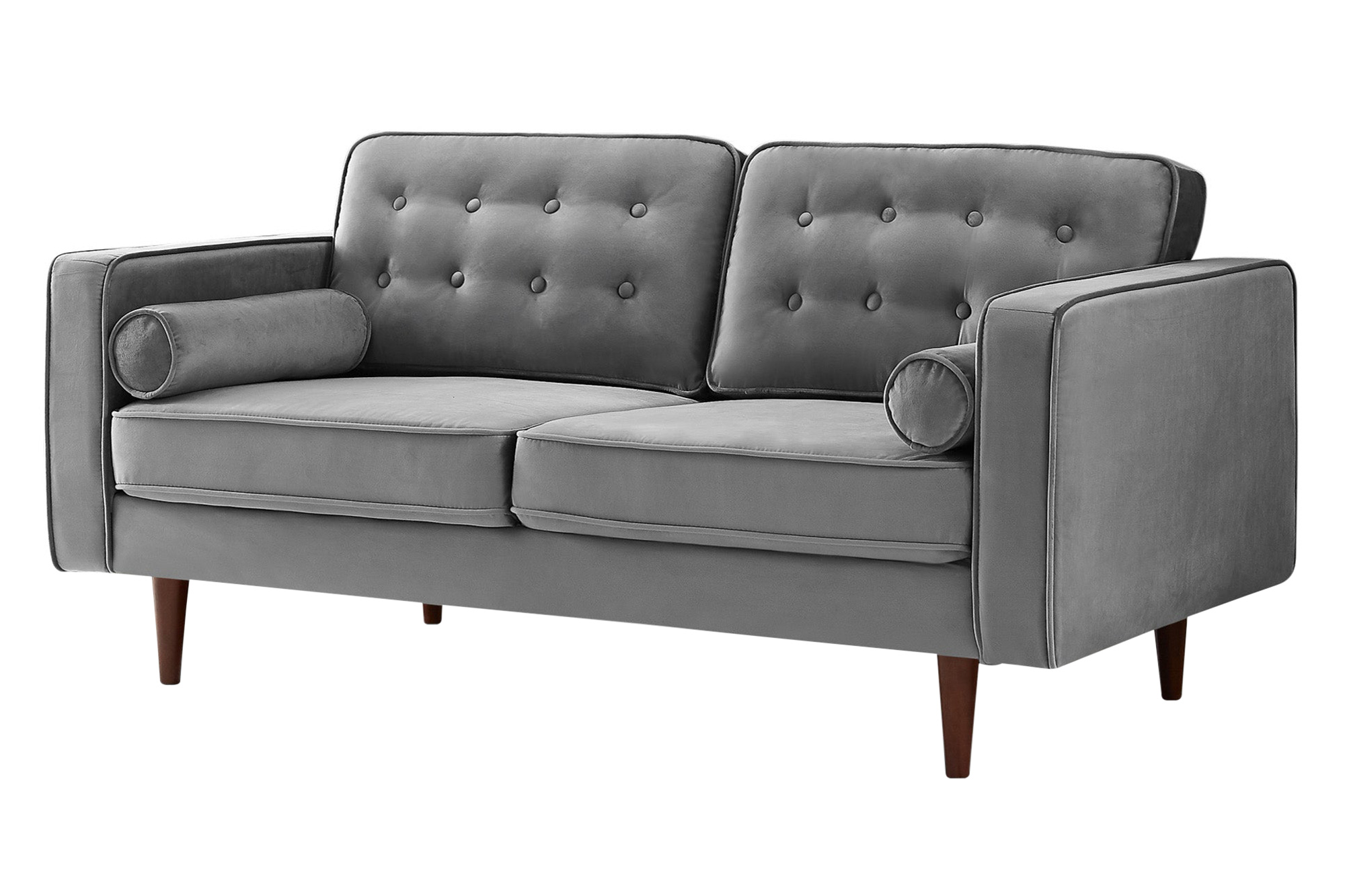 Ashcroft Casey Velvet Loveseat - Gray