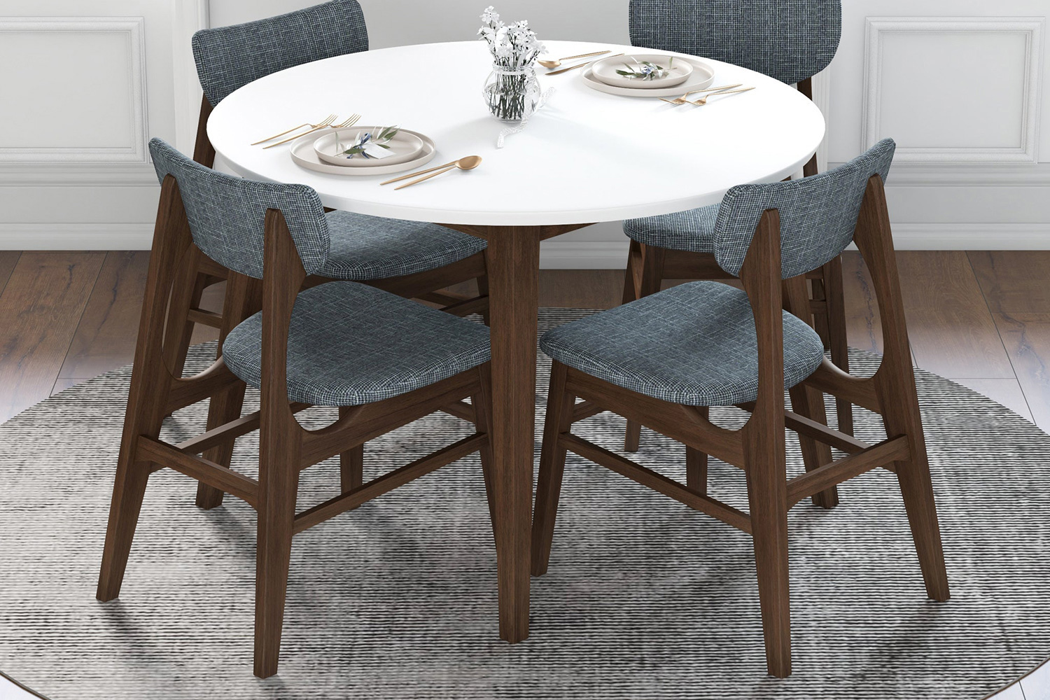 Ashcroft - Palmer Dining Set with 4 Collins Gray Dining Chairs