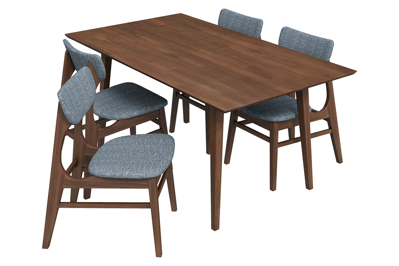 Ashcroft - Alpine Dining Set with 4 Collins Dining Chairs