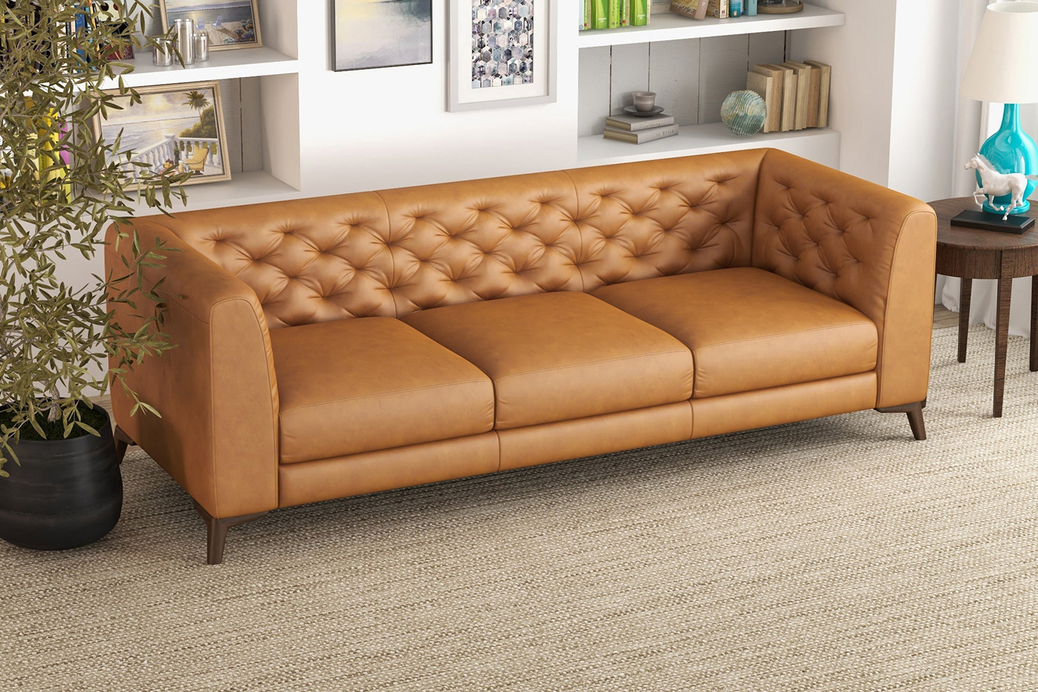 Ashcroft - Fargo Genuine Leather Sofa