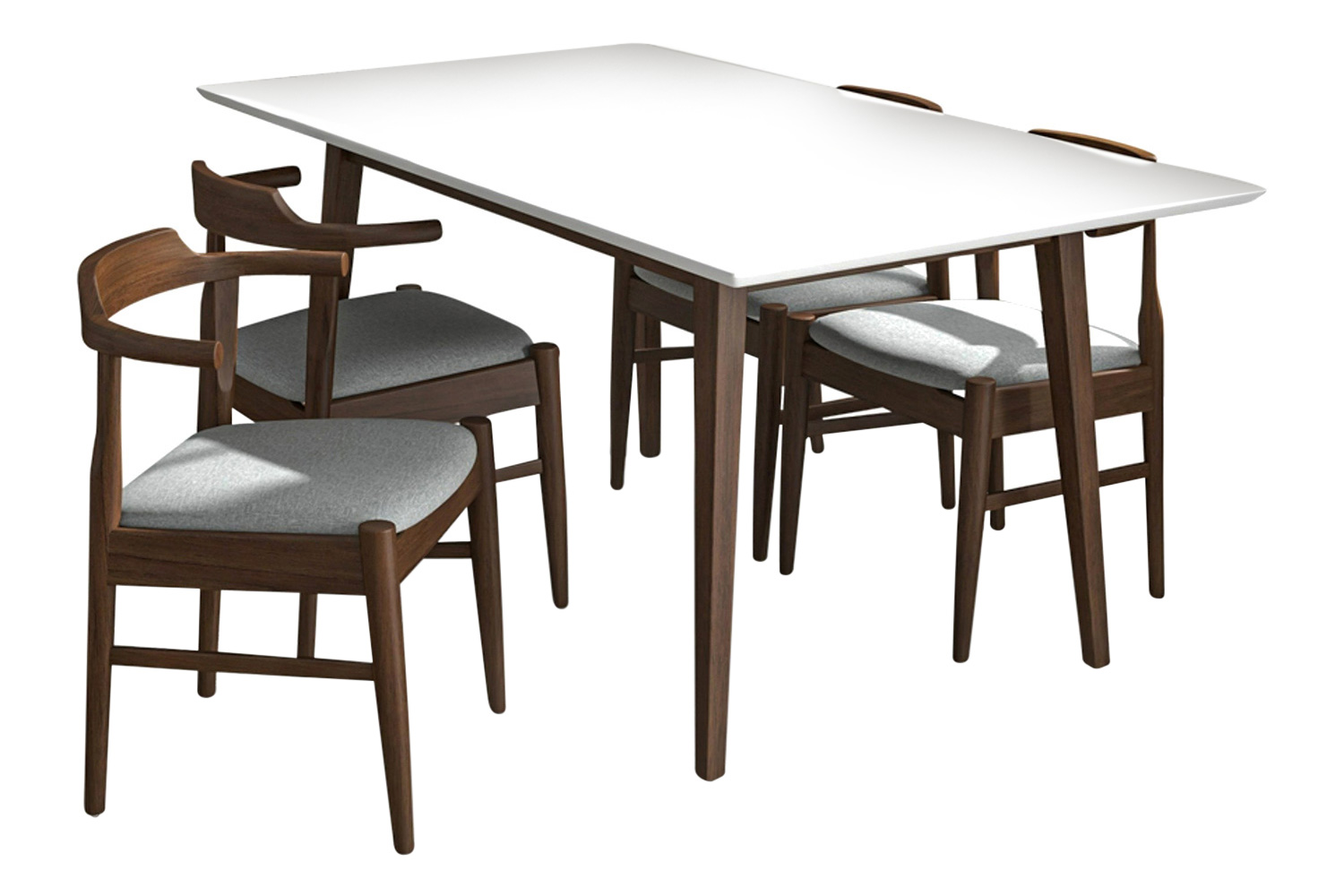 Ashcroft - Alpine Dining Set with 4 Sterling Chairs