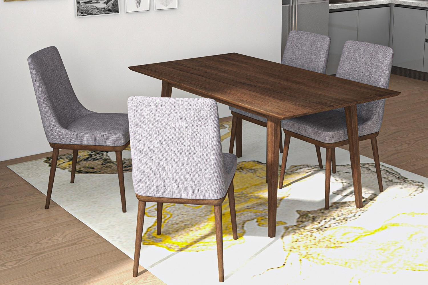 Ashcroft - Adira Dining Set with 4 Brighton Chairs