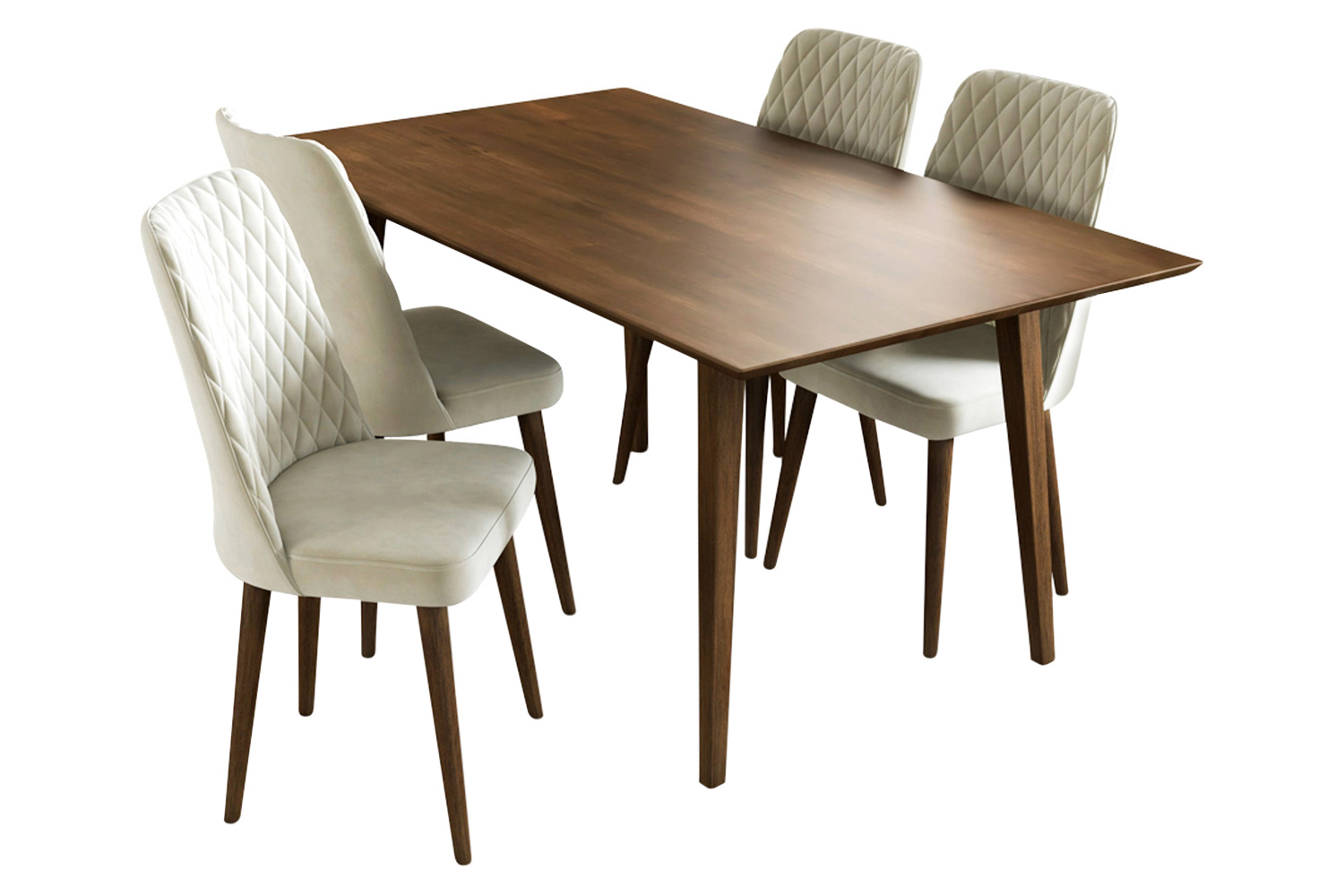 Ashcroft - Adira Dining Set with 4 Evette Chairs