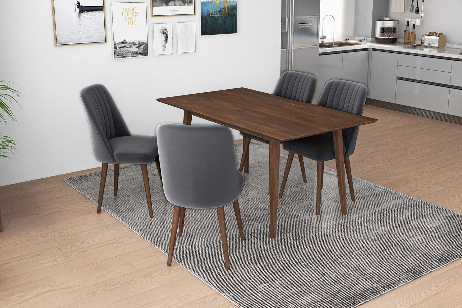 Ashcroft - Adira Dining Set with 4 Joyce Chairs