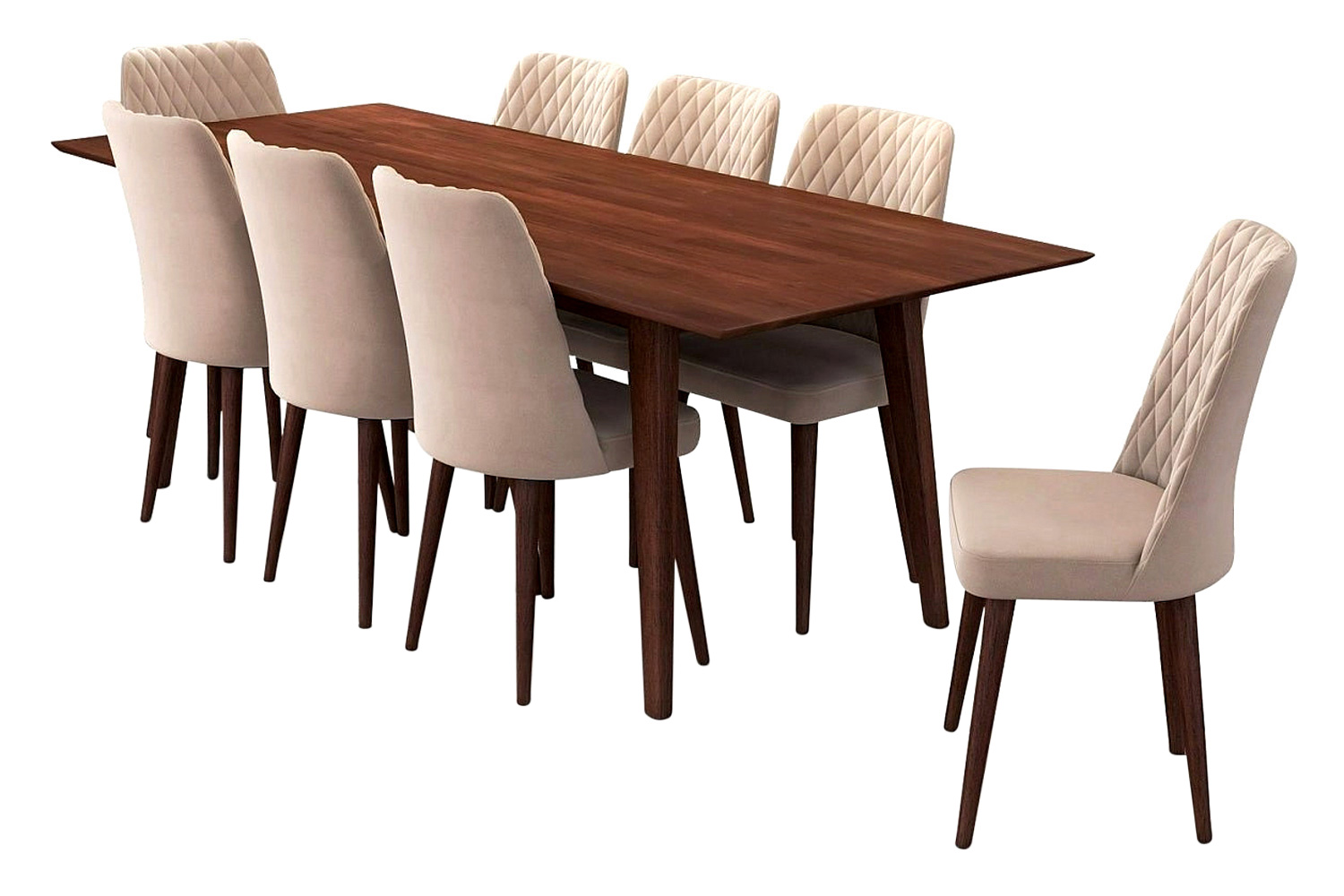 Ashcroft - Adira Dining Set with 8 Evette Chairs